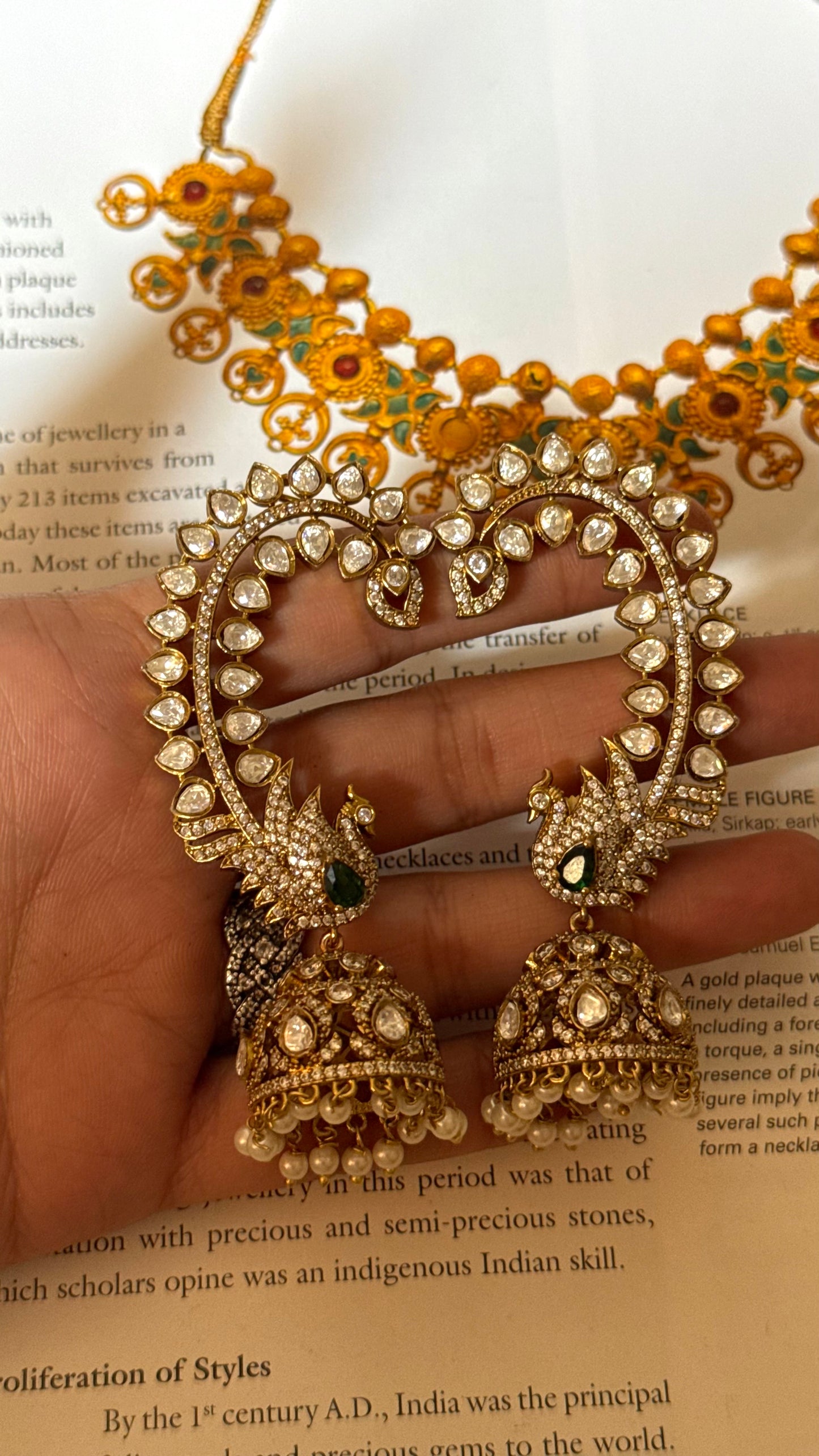 Emerald peacock inspired earcuff