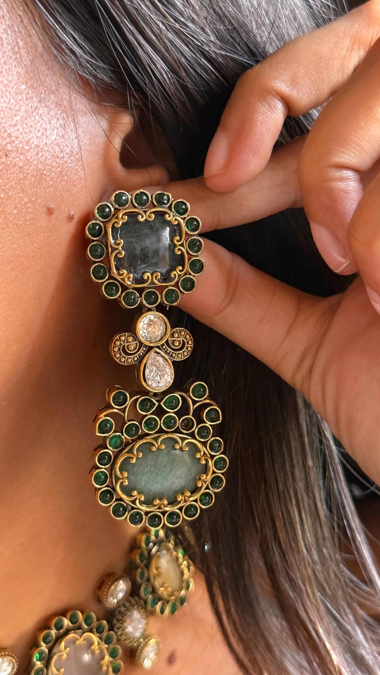 Sabhyasachi inspired designer navrtna gems necklace