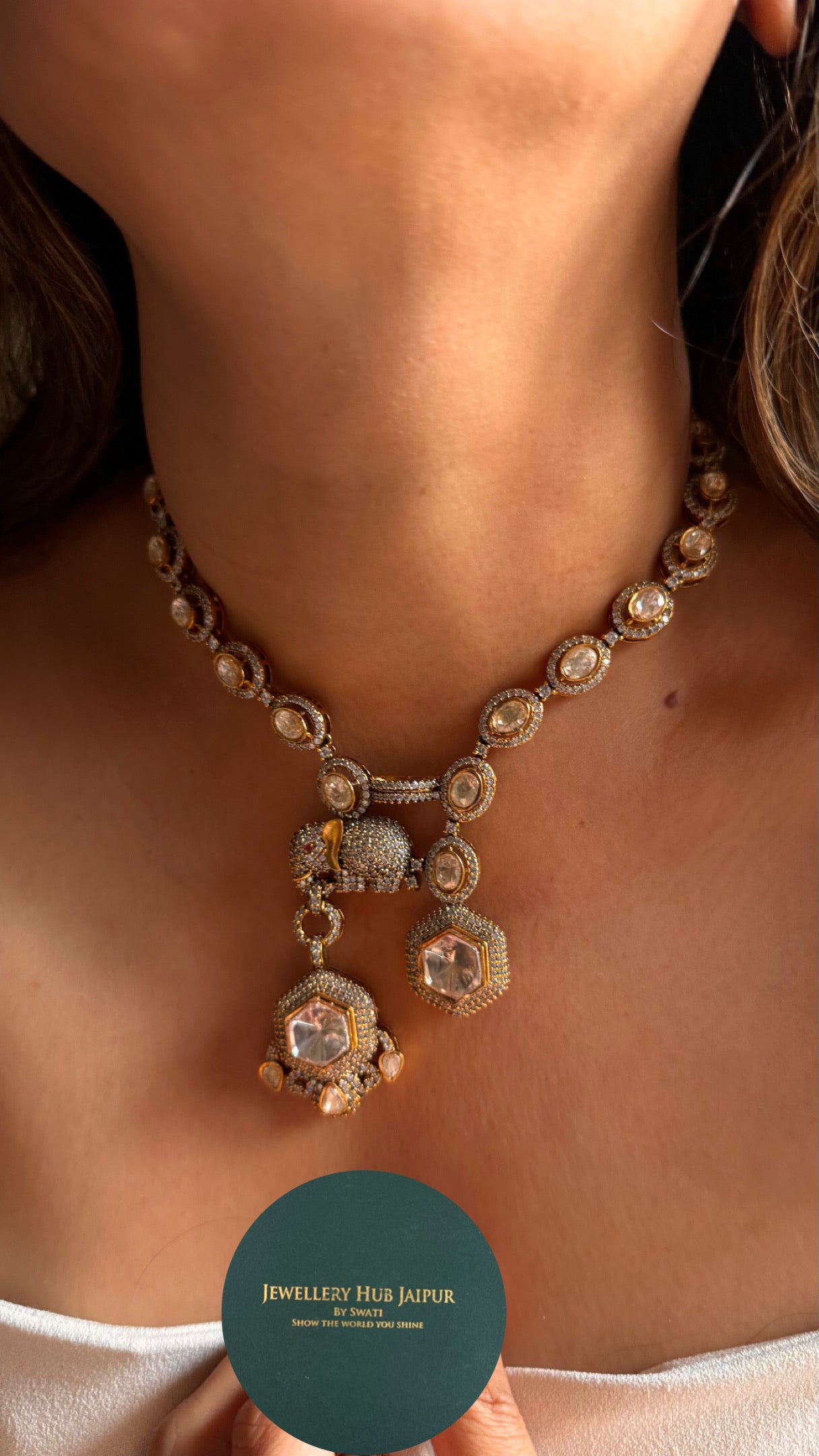 Gaj Designer peeli polki cocktail necklace