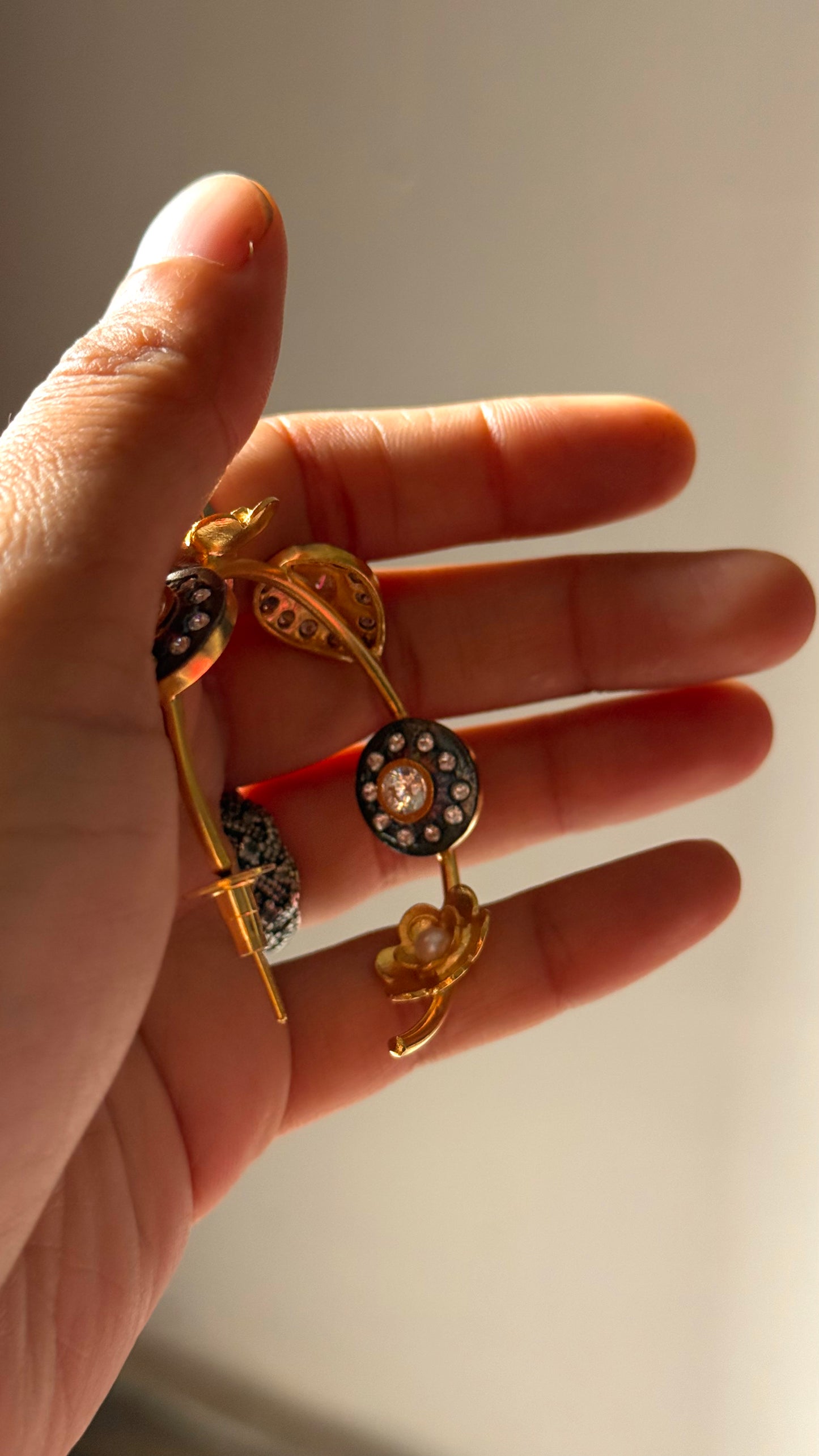 24kt Dubai Gold inspired reverse polki designer loops