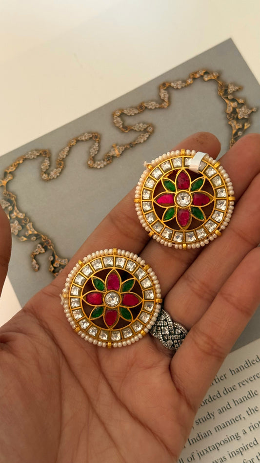 Paachi Ruby & emerald heritage studs