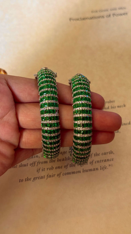 Emerald cz diamond cocktail Bangles