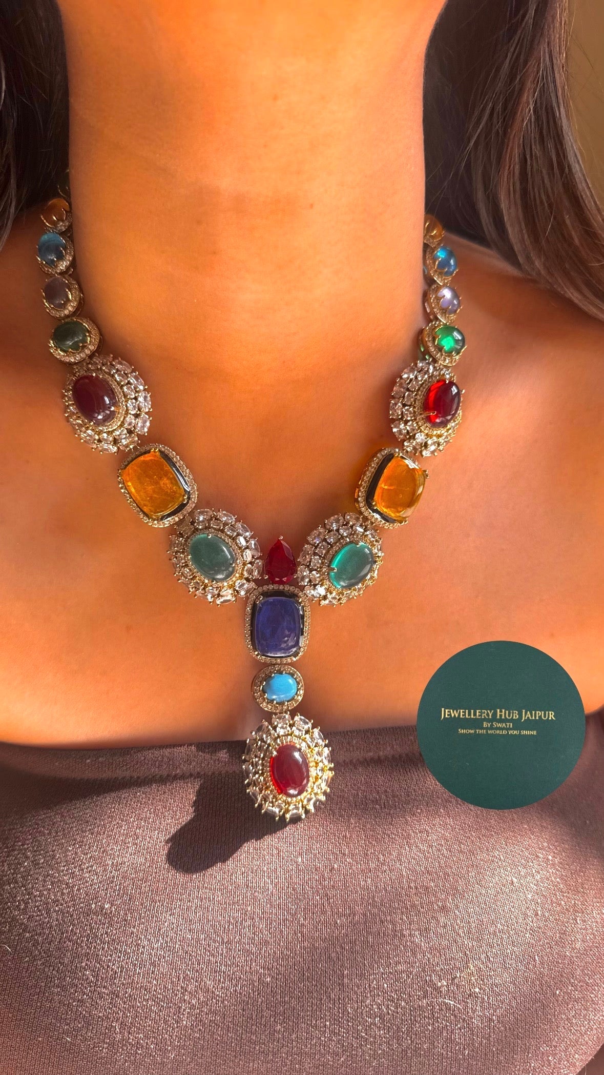 Sabyasachi inspired multi coloured designer necklace