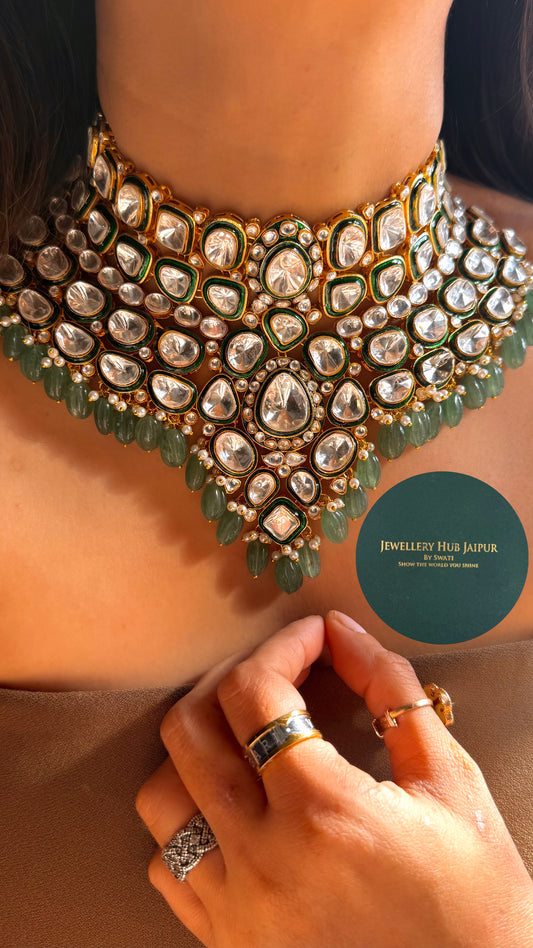 emerald meenakari heritage choker set