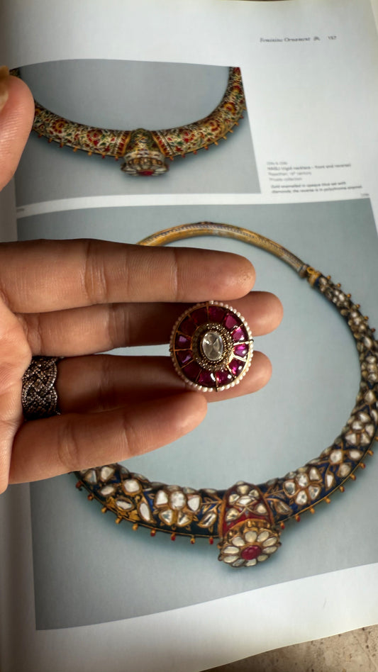 Rani pink katdana adjustable ring