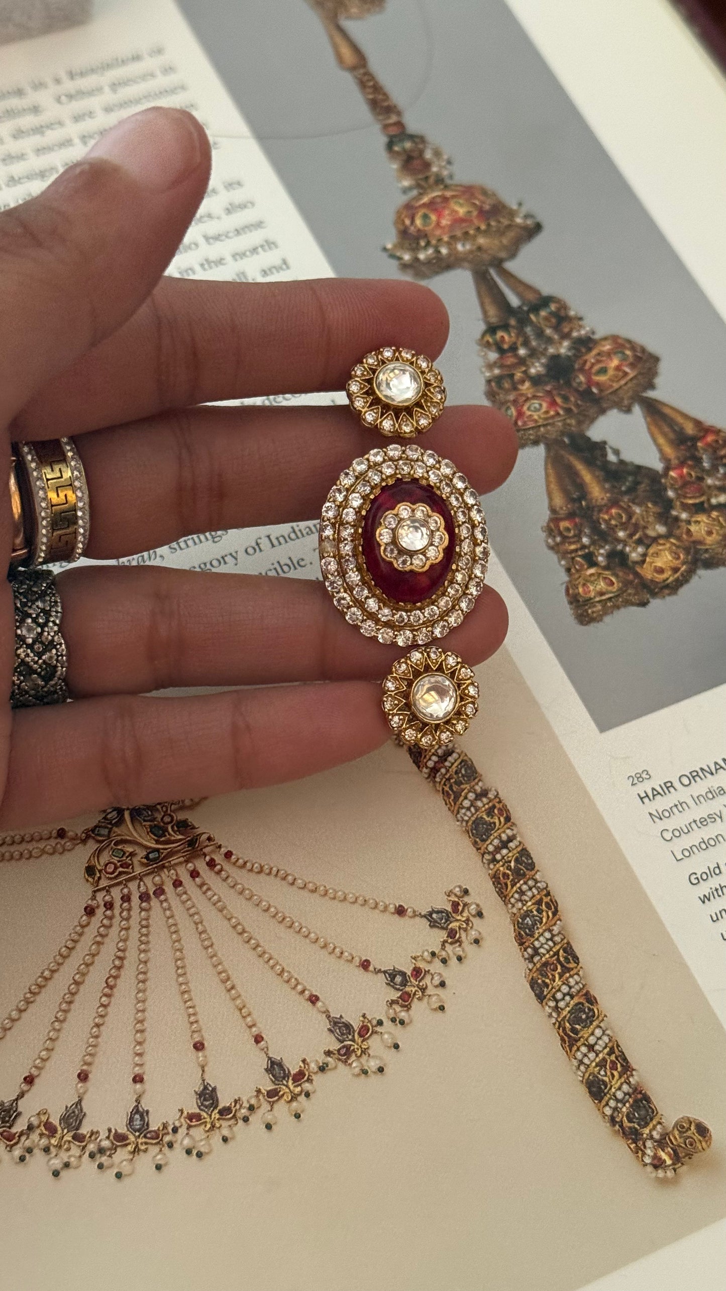 Ruby double finger adjustable ring