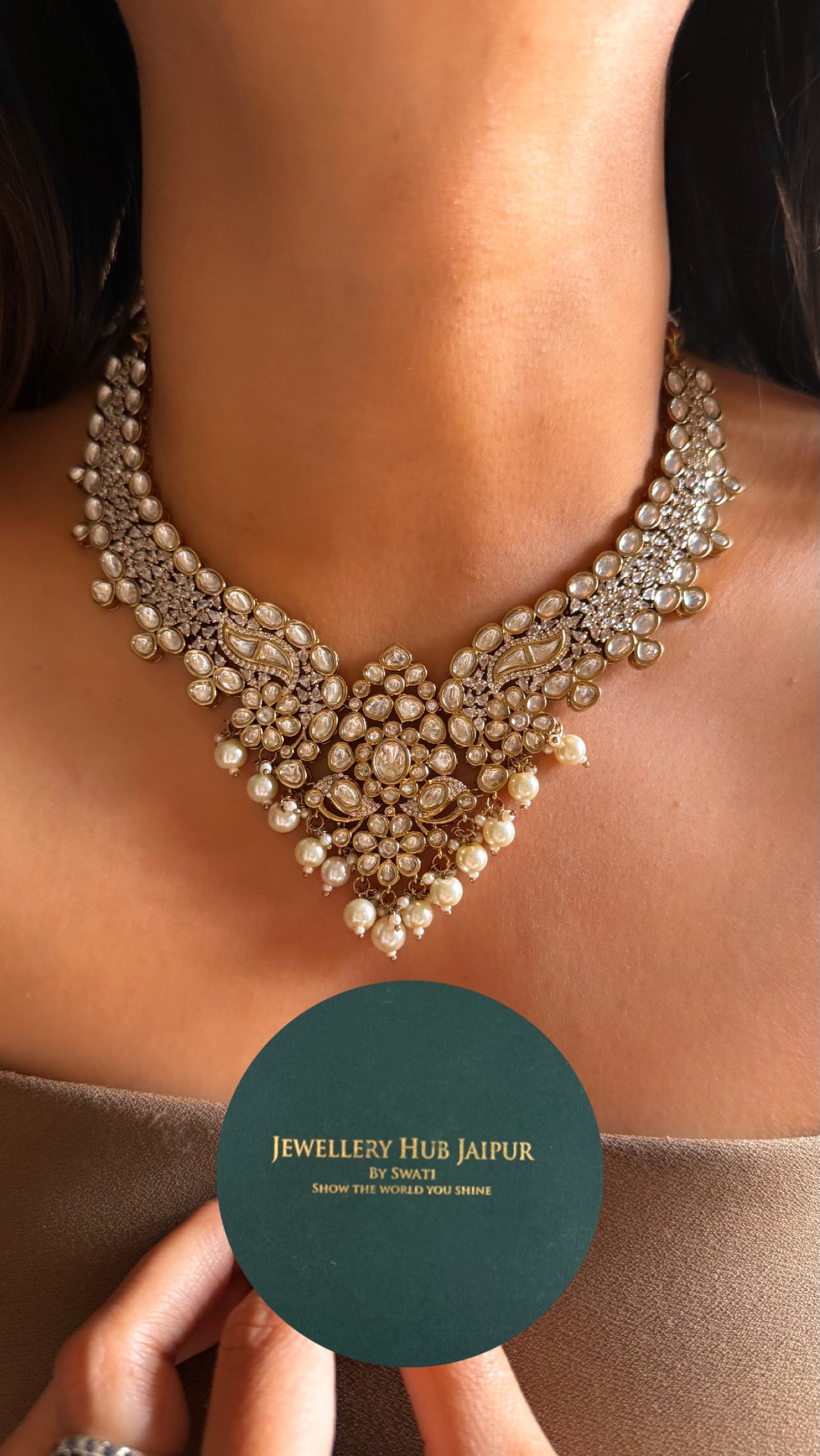 Designer Victorian polish with drops collar Necklace