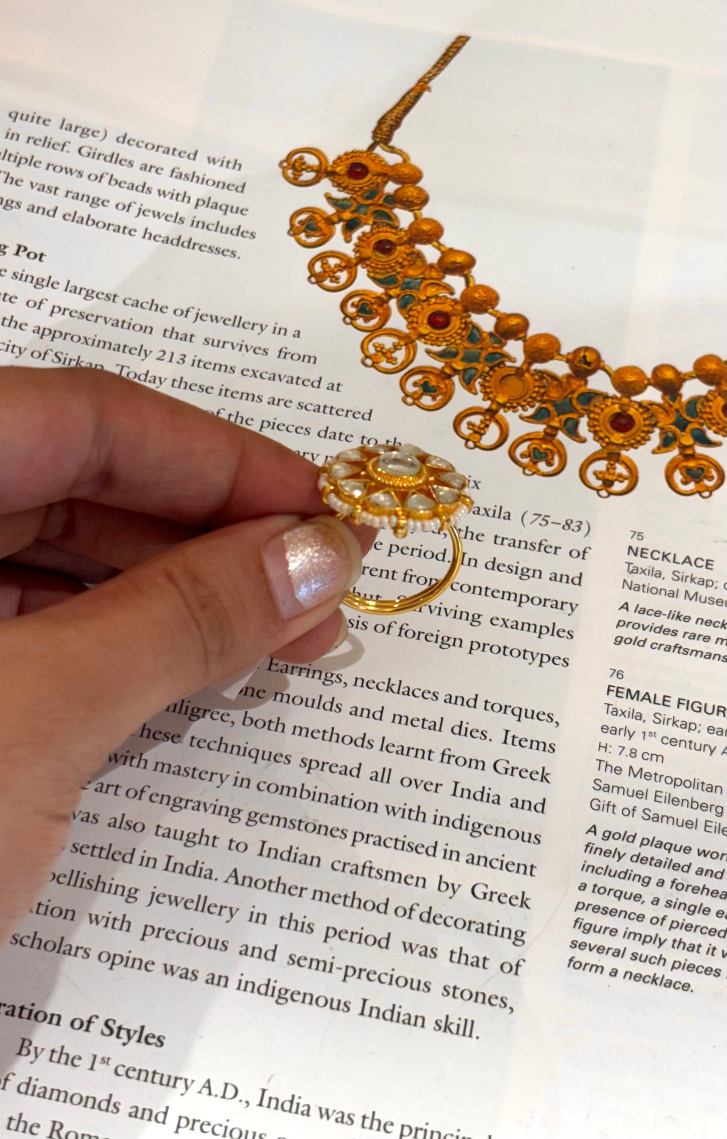 Floral Paachi Kundan Ring