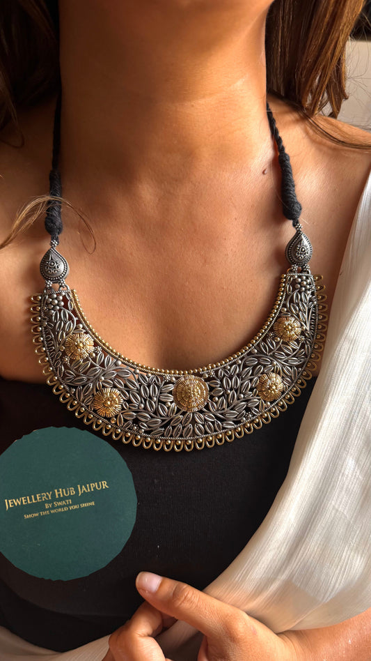 Khasi Golden Tribal Floral Necklace