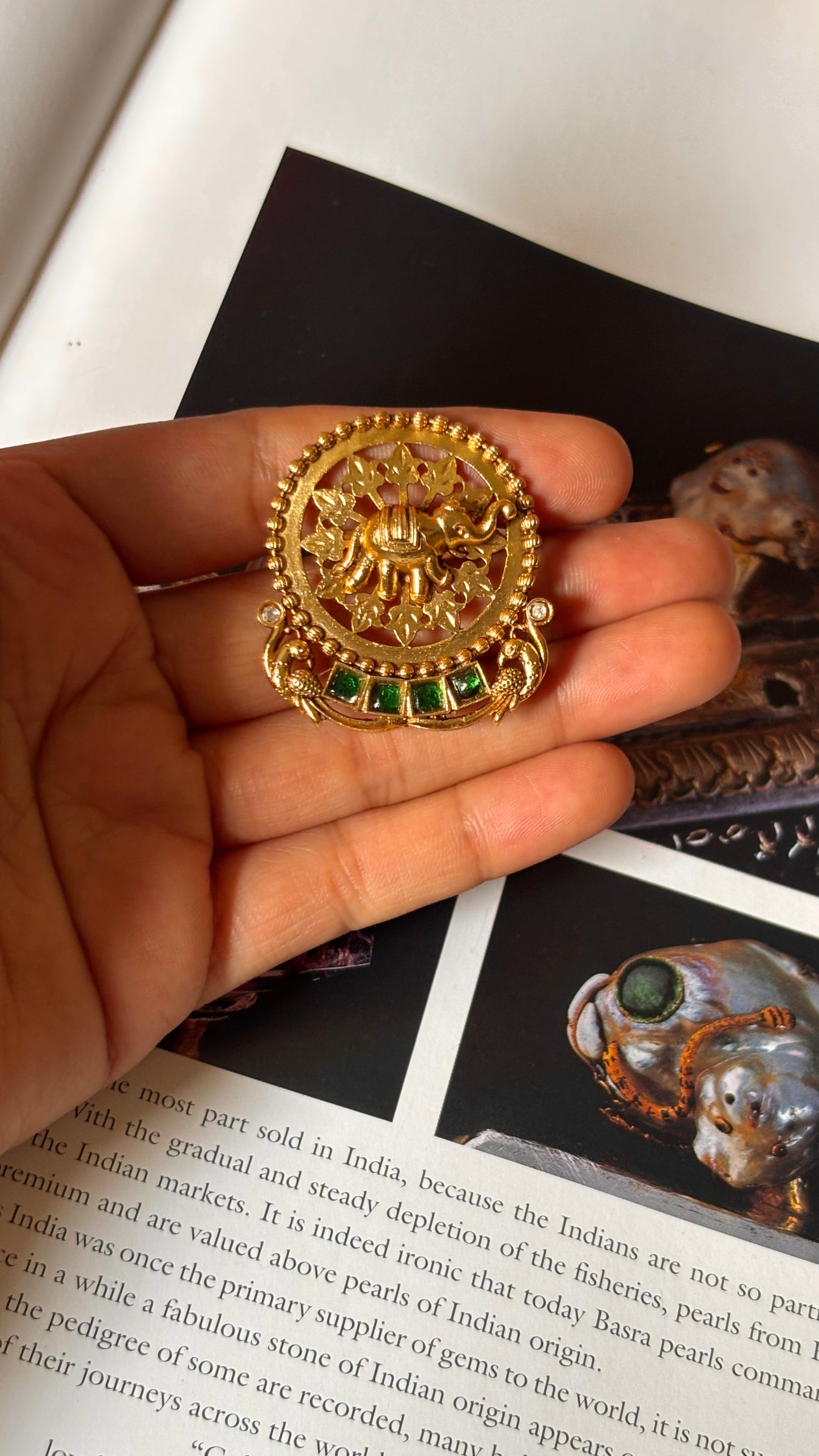 Emerald Gaj heritage gold ring