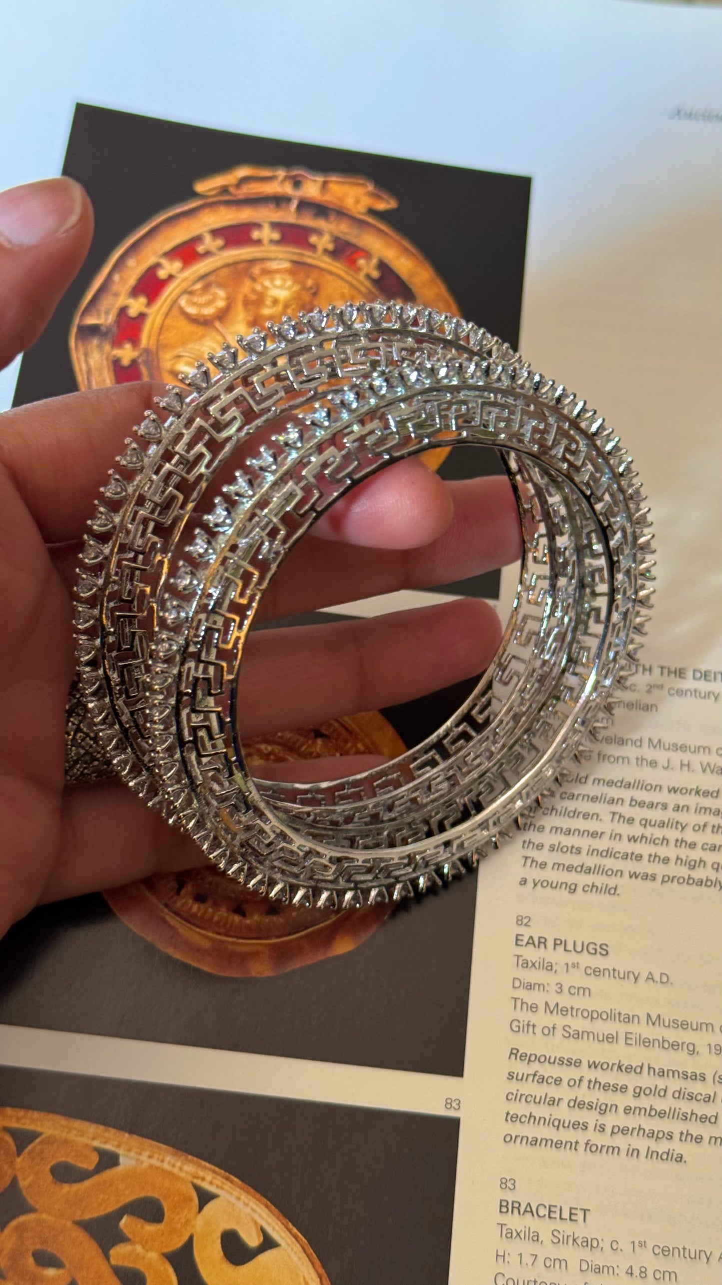 Silver rhodium diamond bangles (not openable)