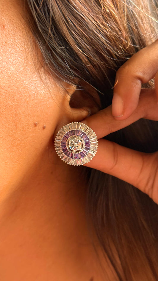 Tanzanite diamond studs