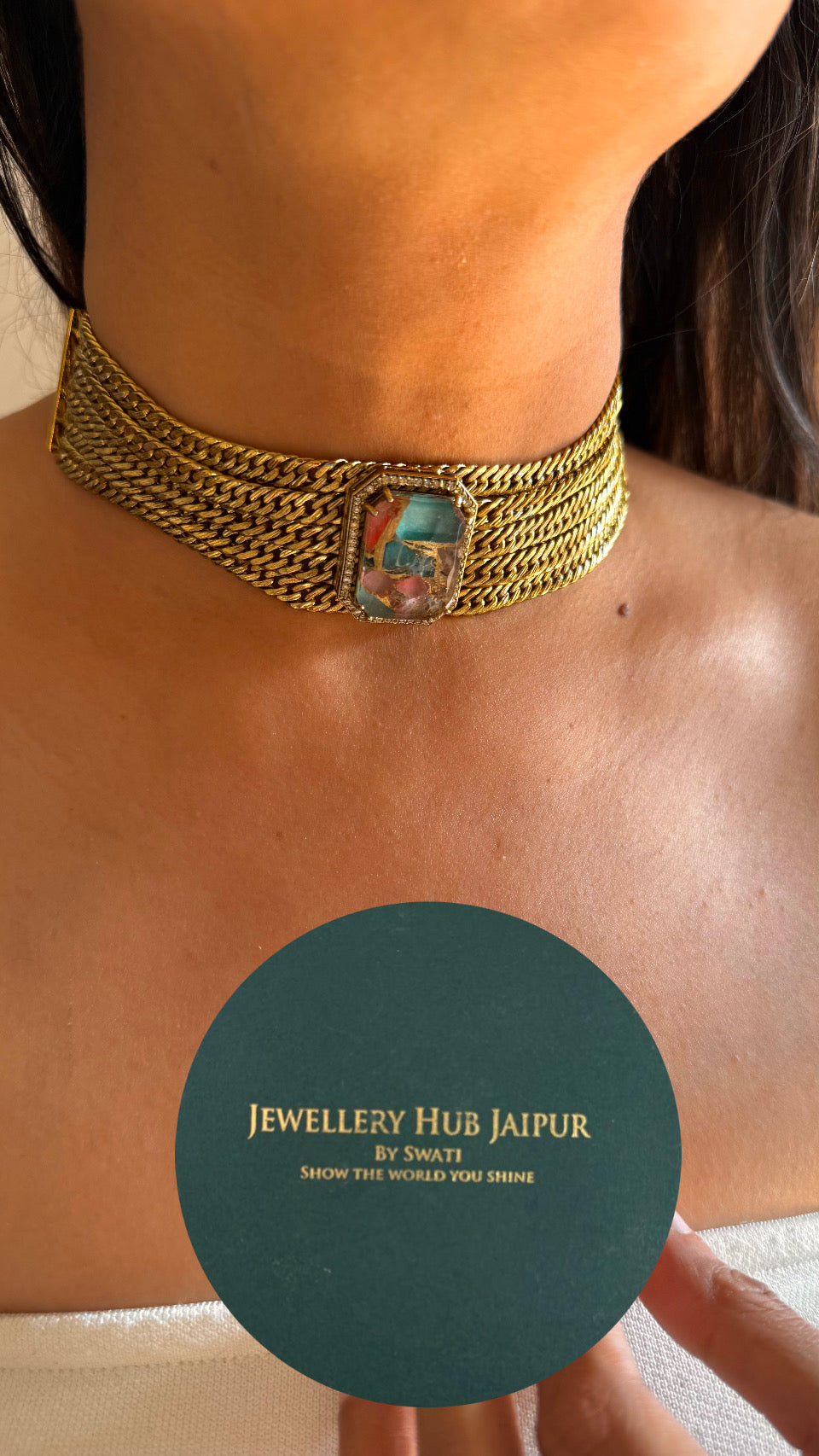 Mixed stone sabyasachi inspired cocktail necklace