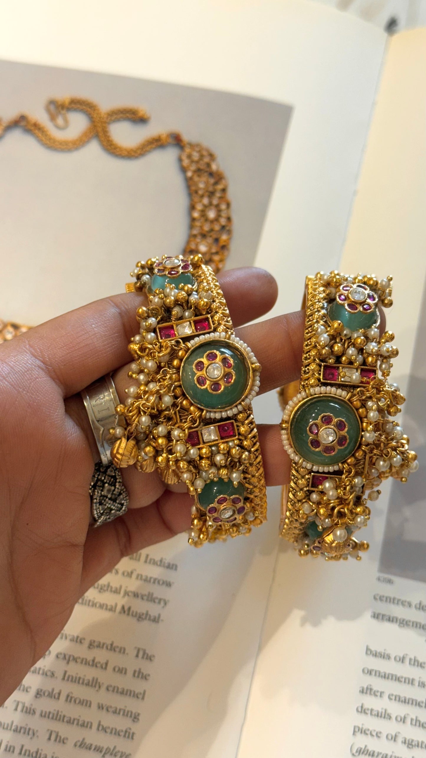 Mint inlay ghungroo designer rajwada bangles