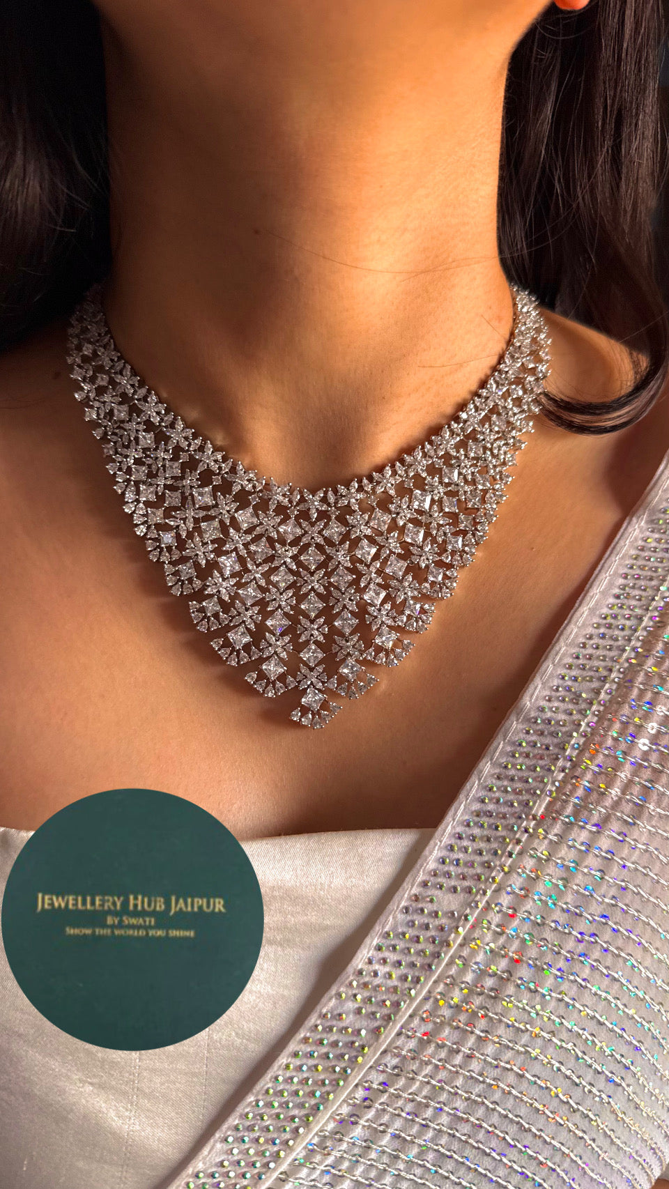Designer cz diamond necklace