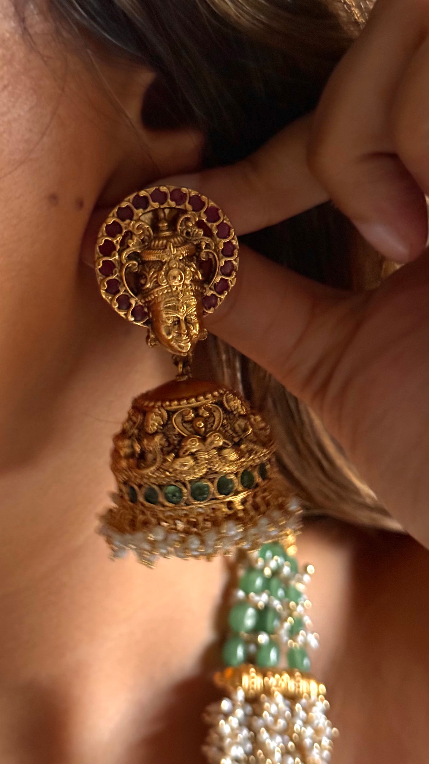 Goddess durga temple nakashi heritage swarn Necklace