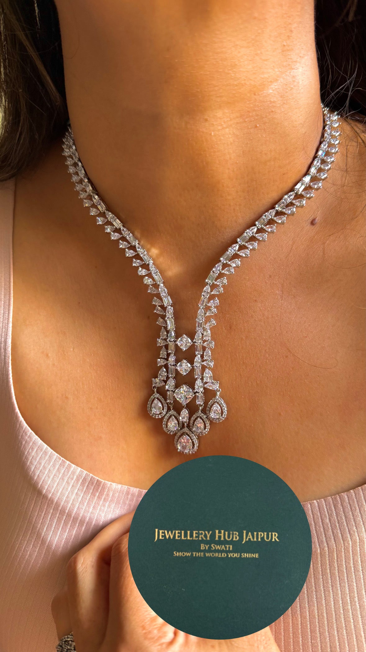 Grand soirée cz diamond radiance necklace