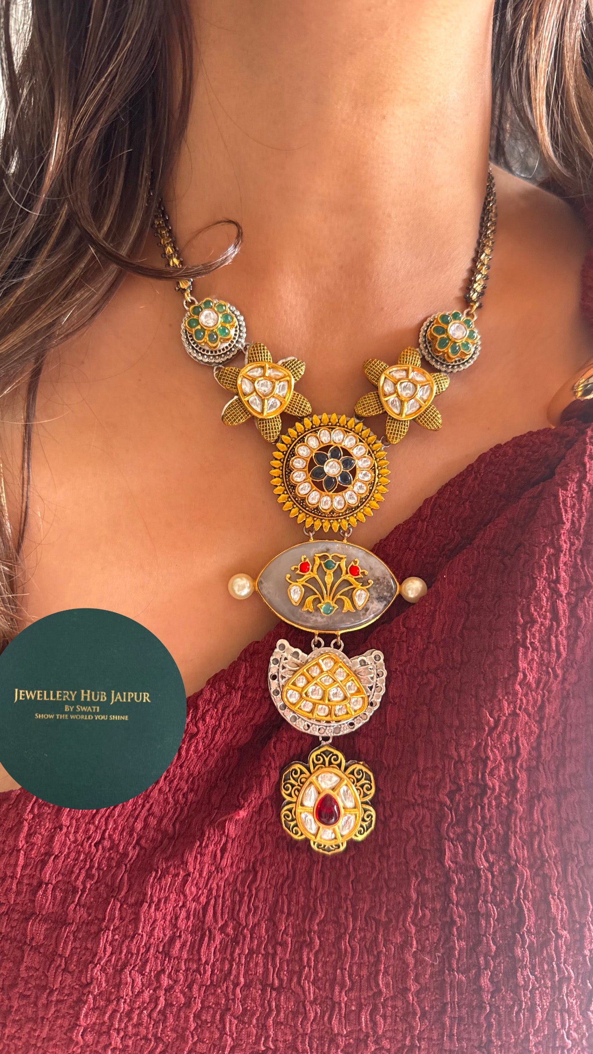 Sabhyasachi inspired coral designer necklace