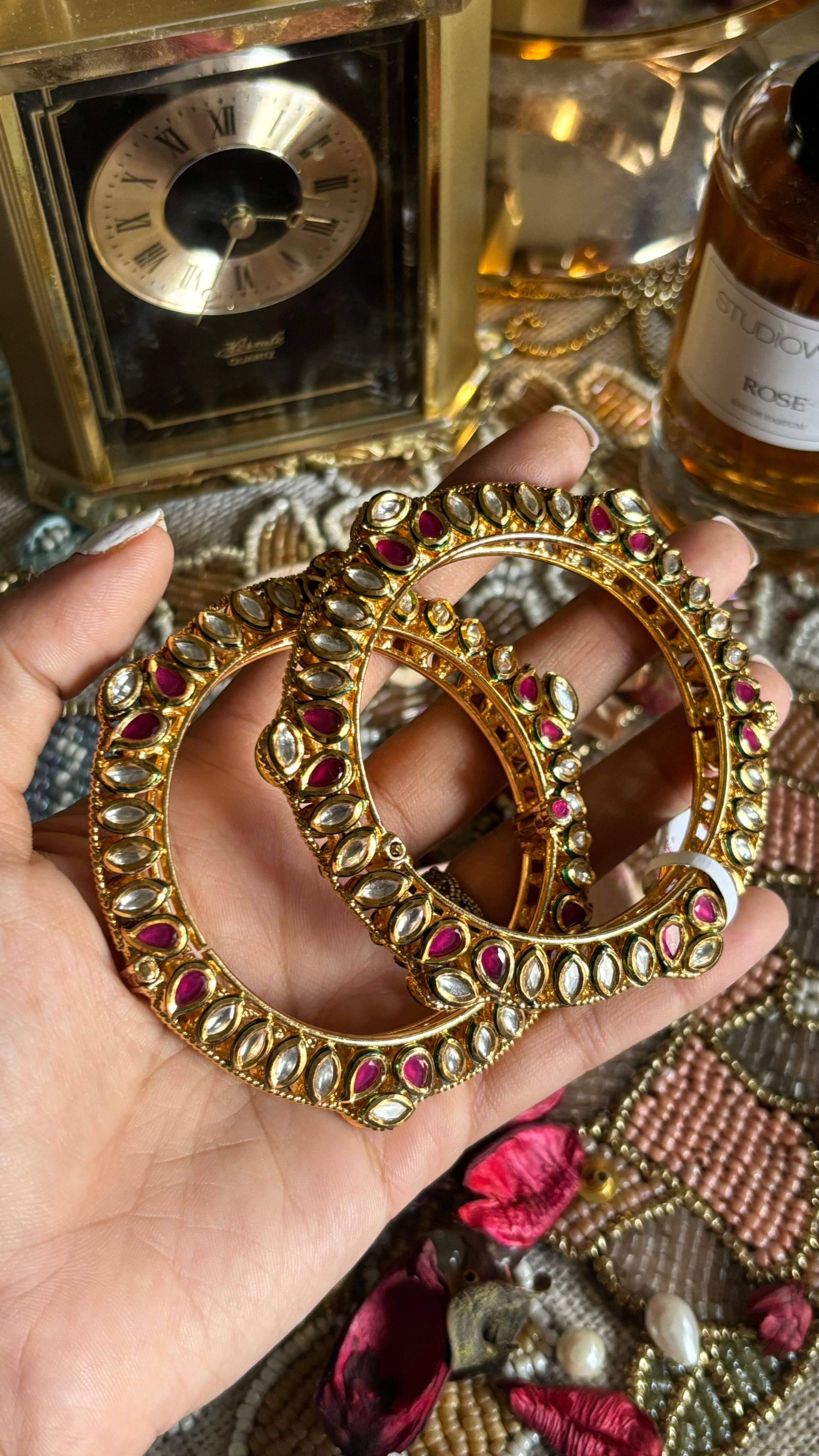 Meenakari ac kundan bangles