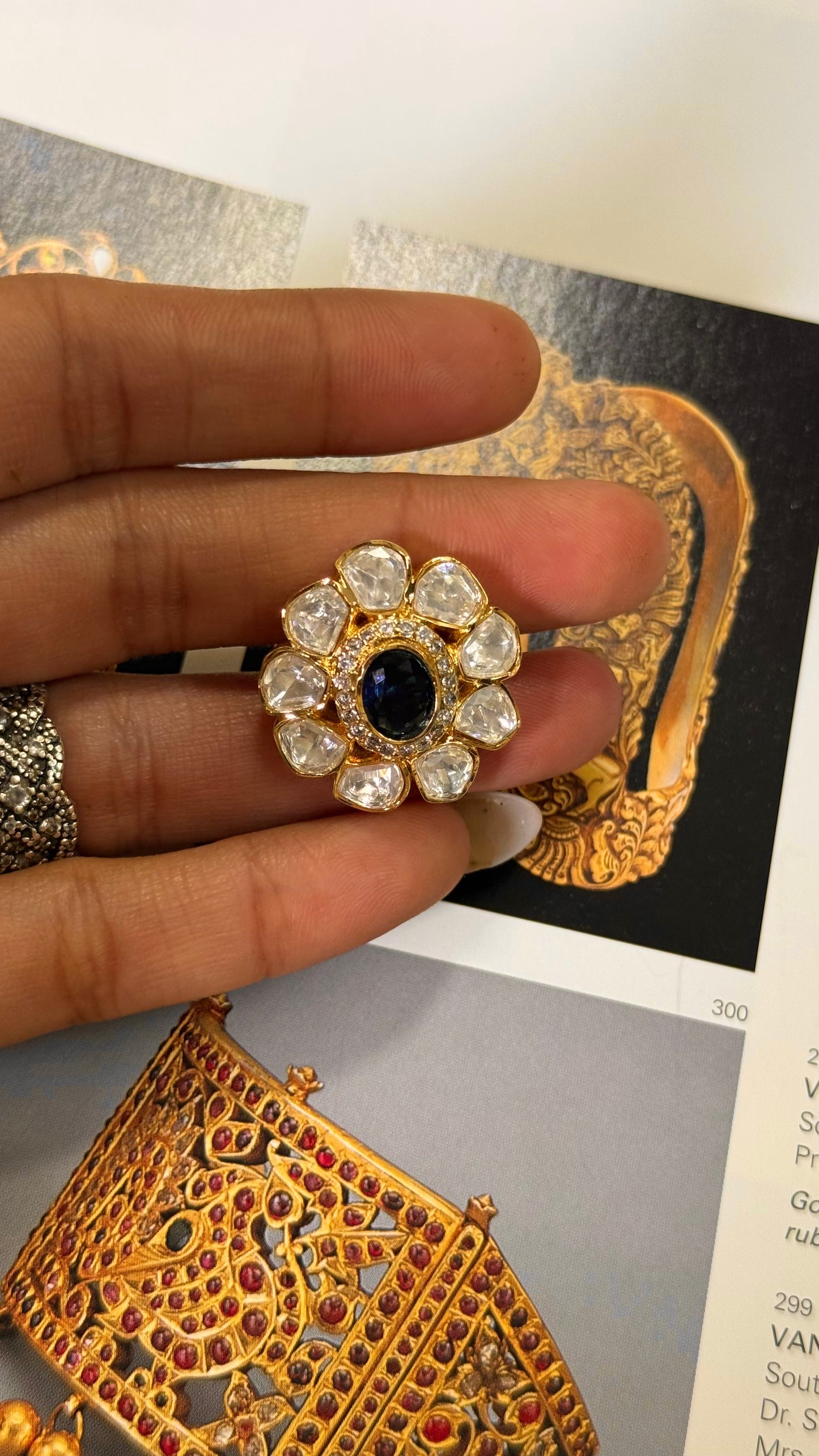 Sapphire doublet real moissanite ring