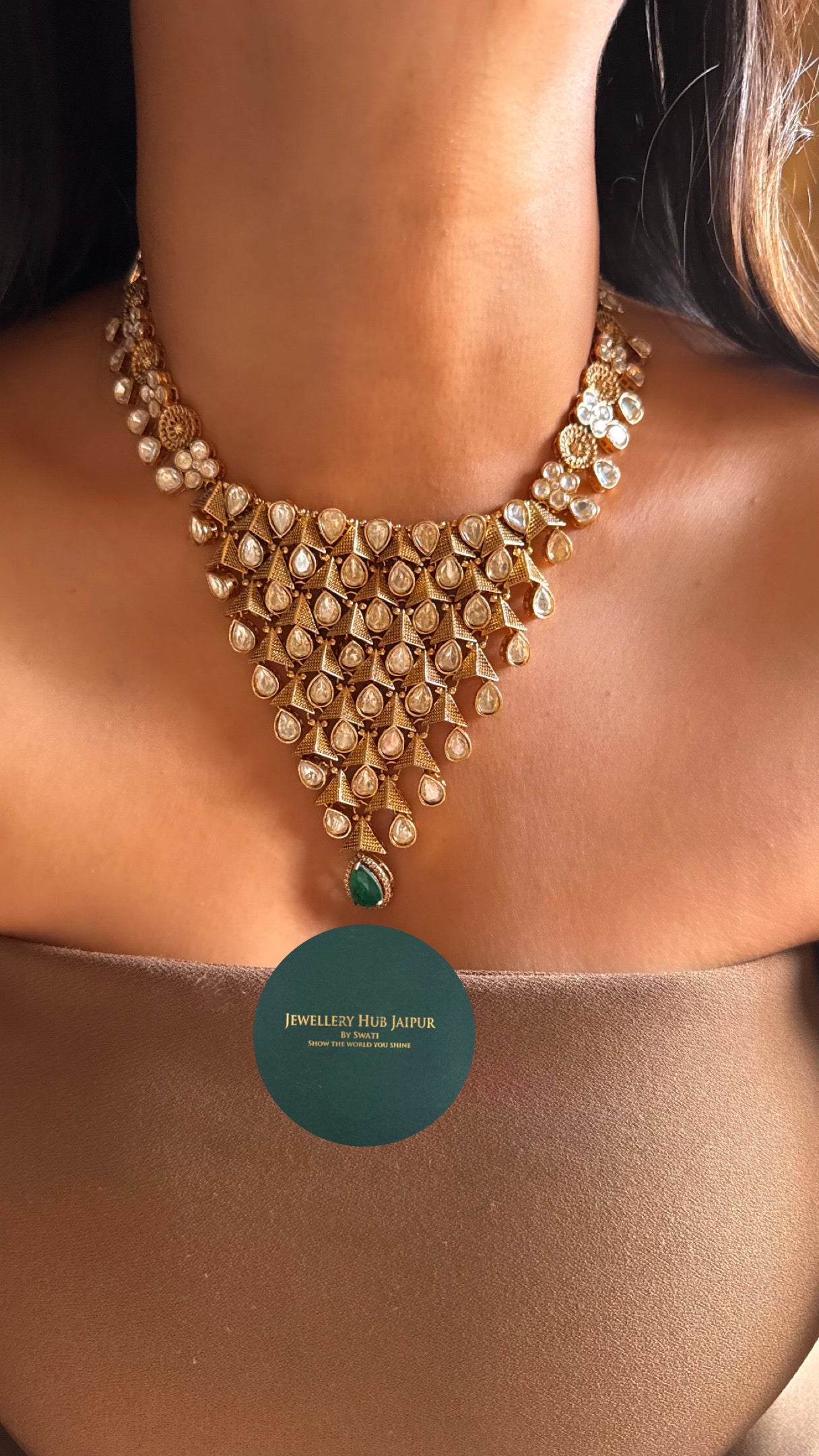 Vintage polki contemporary necklace