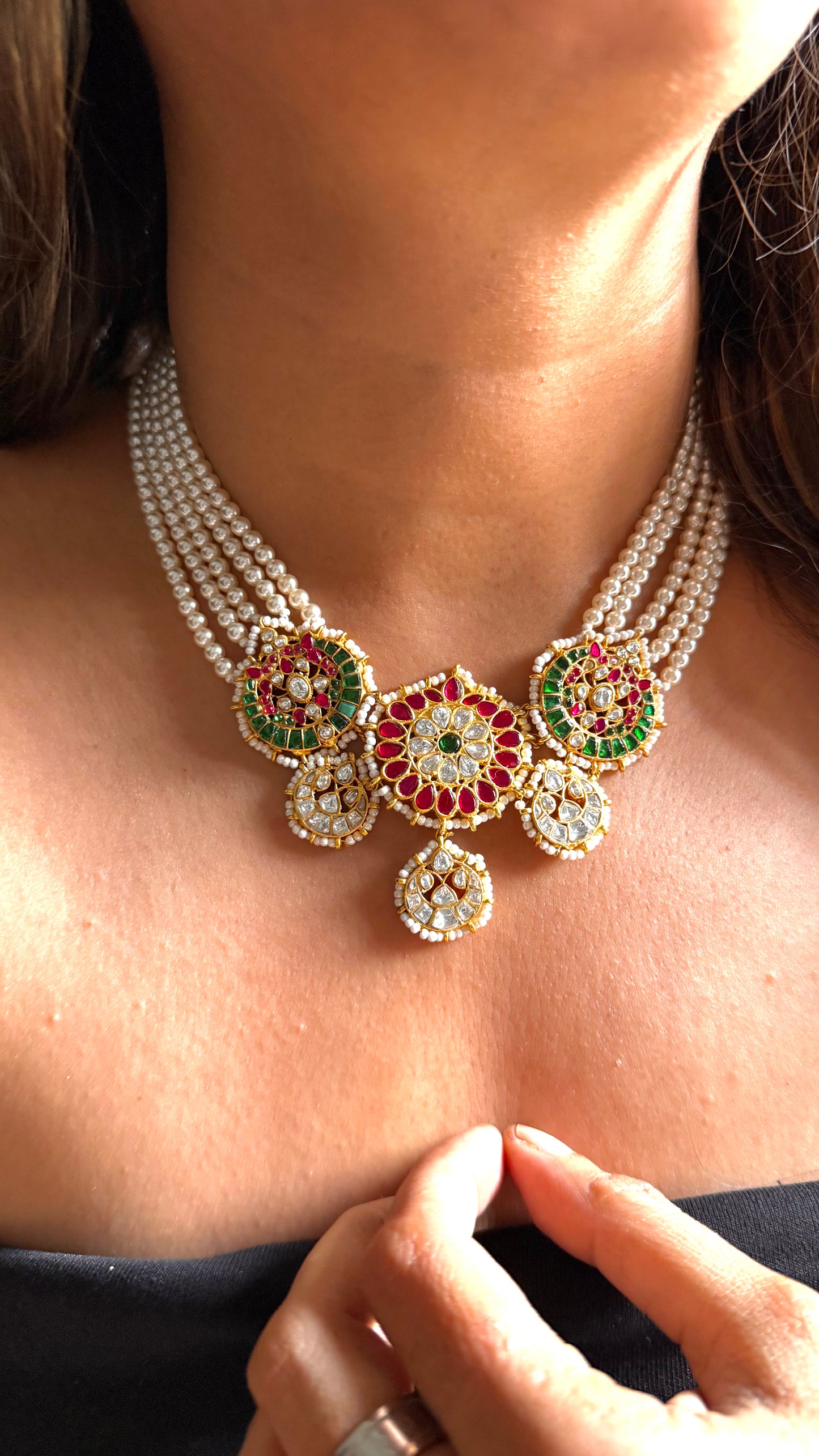 Peal pachi necklace