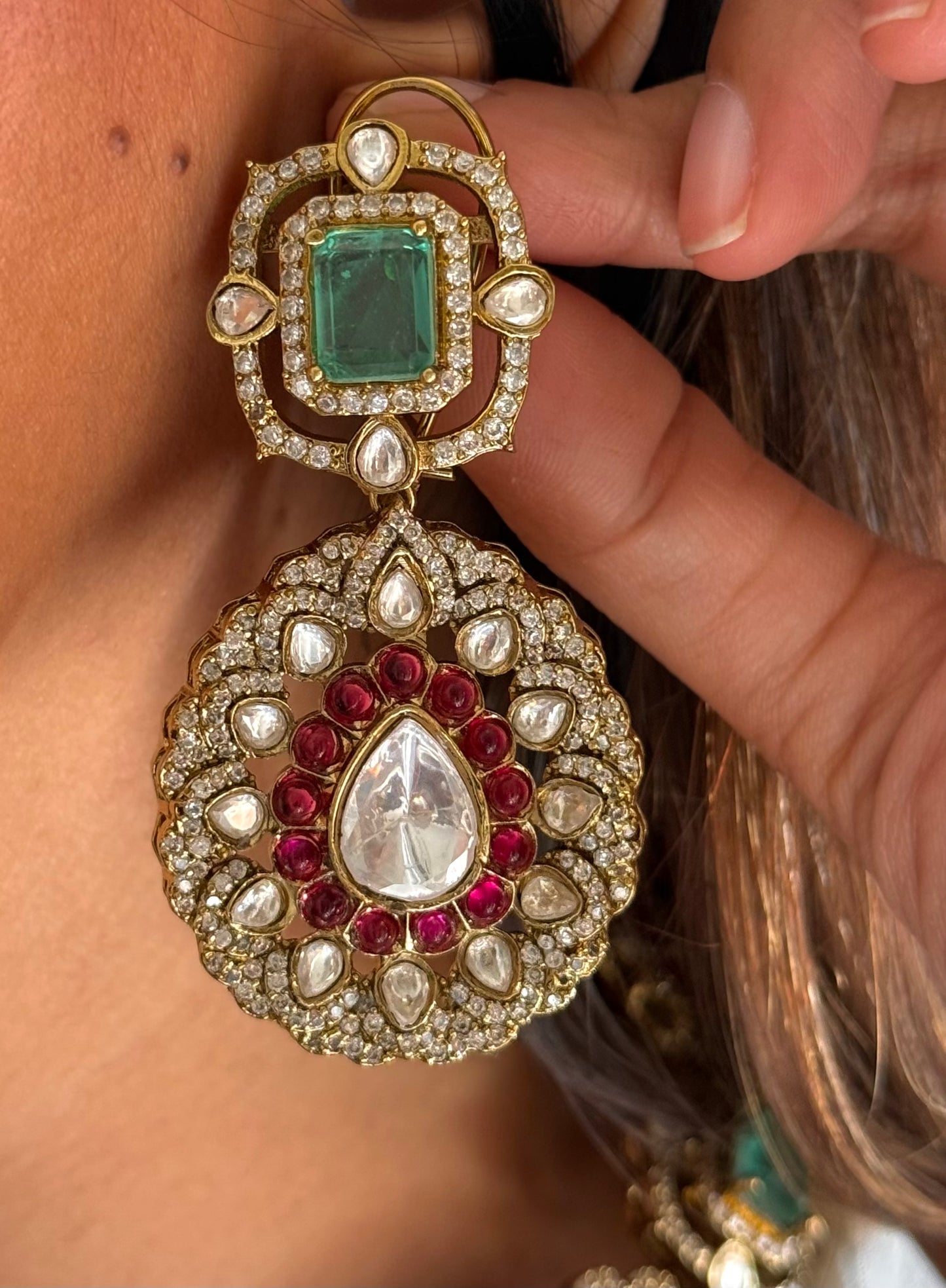 Mint & Rani pink collar necklace