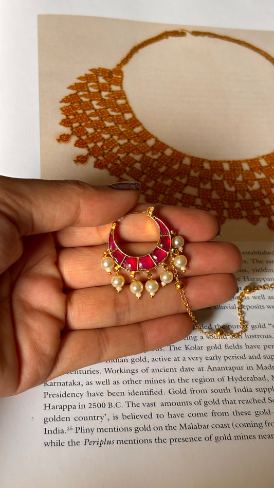 Rani pink chaand designer Nath