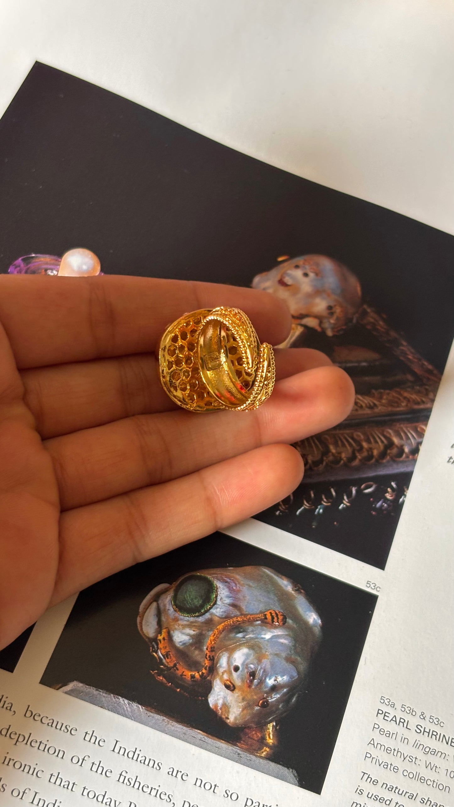 Uncut white polki ring