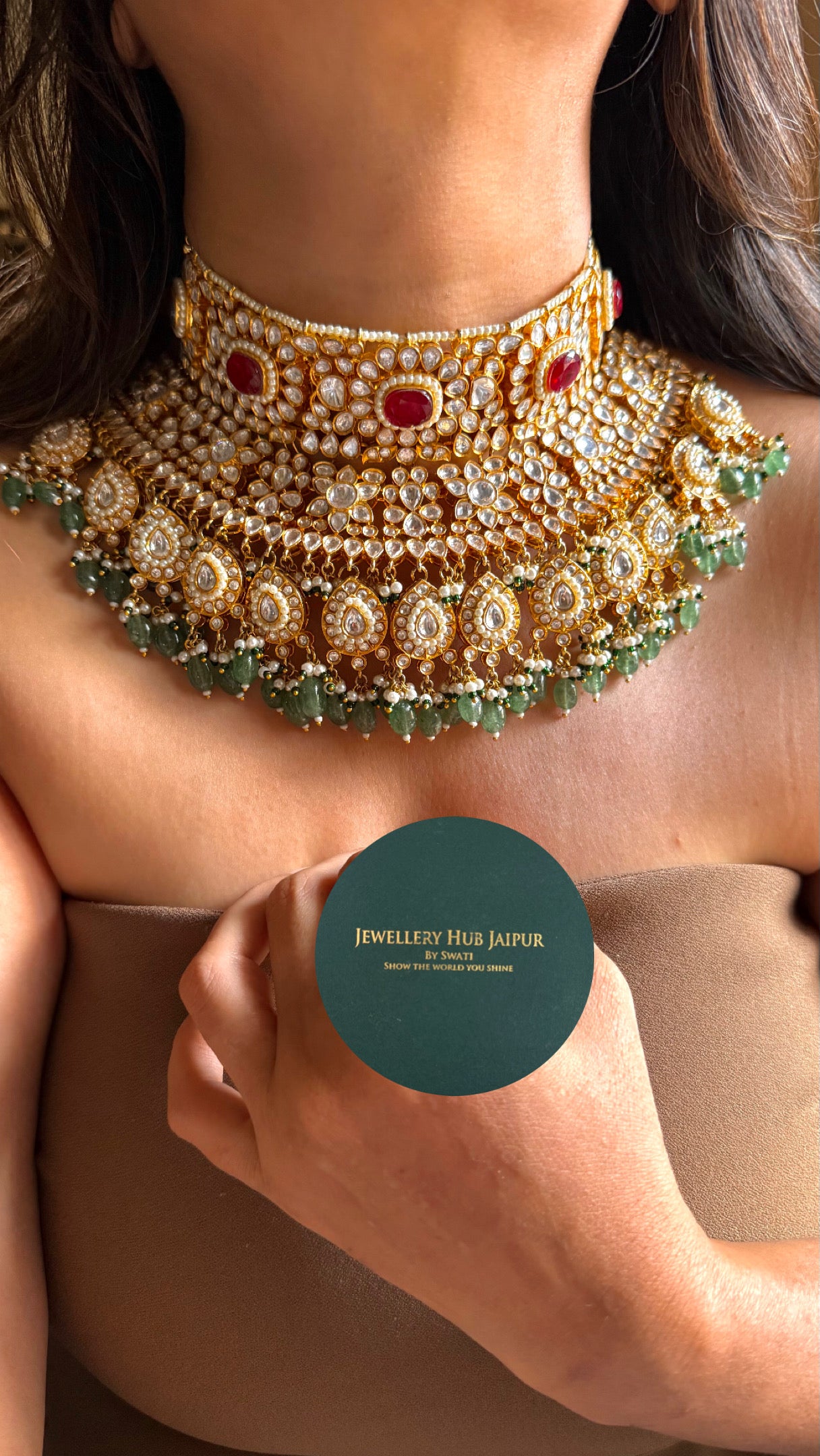 Ranisa inspired paachi kundan handmade bridal Necklace ( made to order )