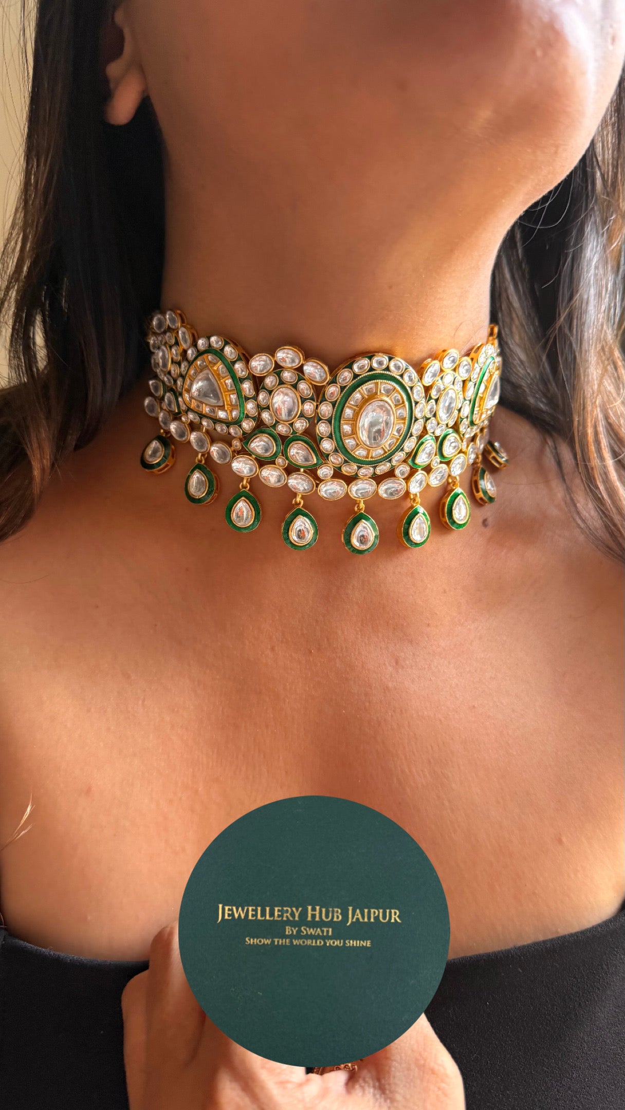 Gold plated meenakari statement Necklace