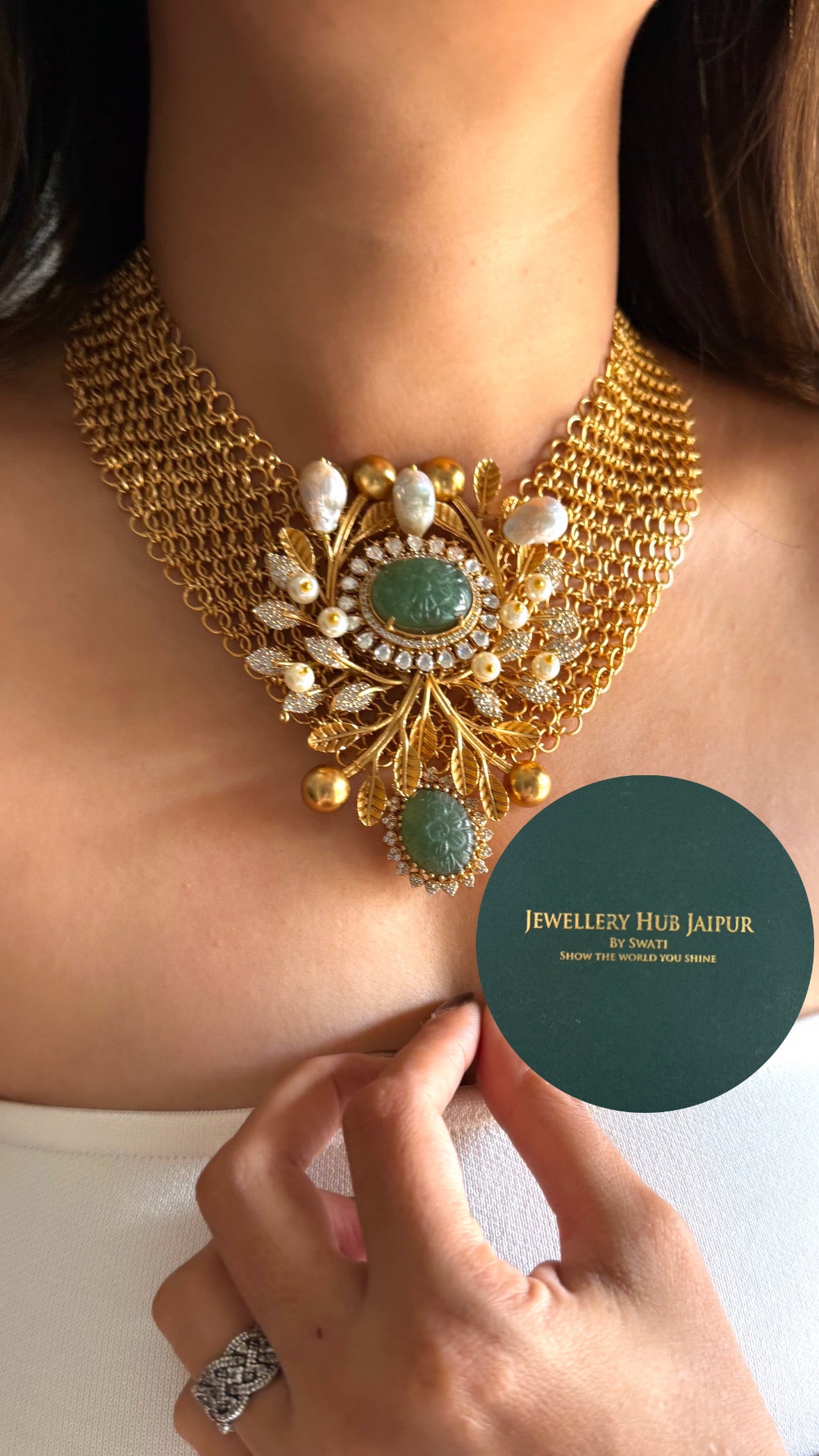 Mathili Sabyasachi inspired mint doublet designer collar set