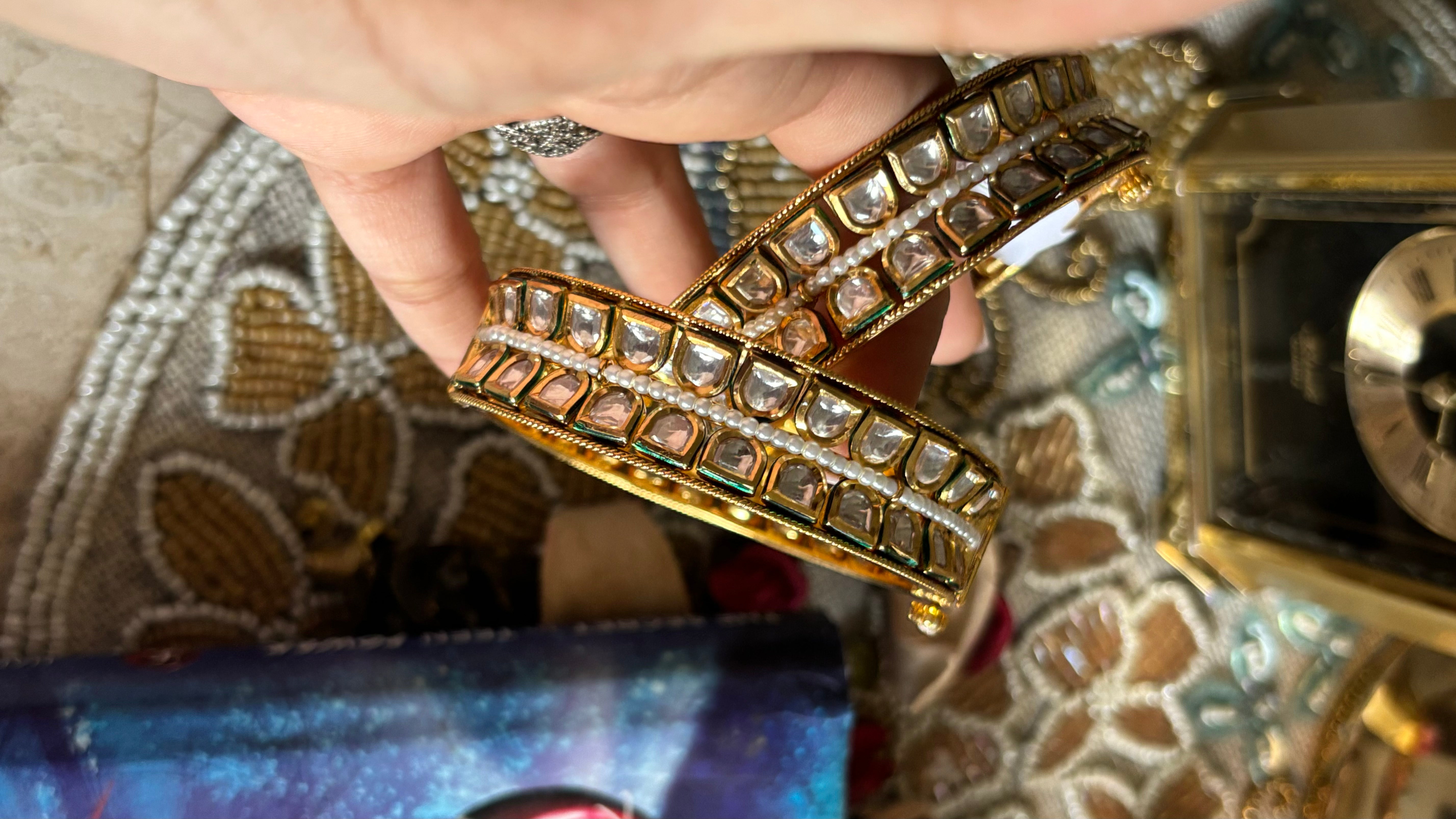 Ac kundan meenakari bangles