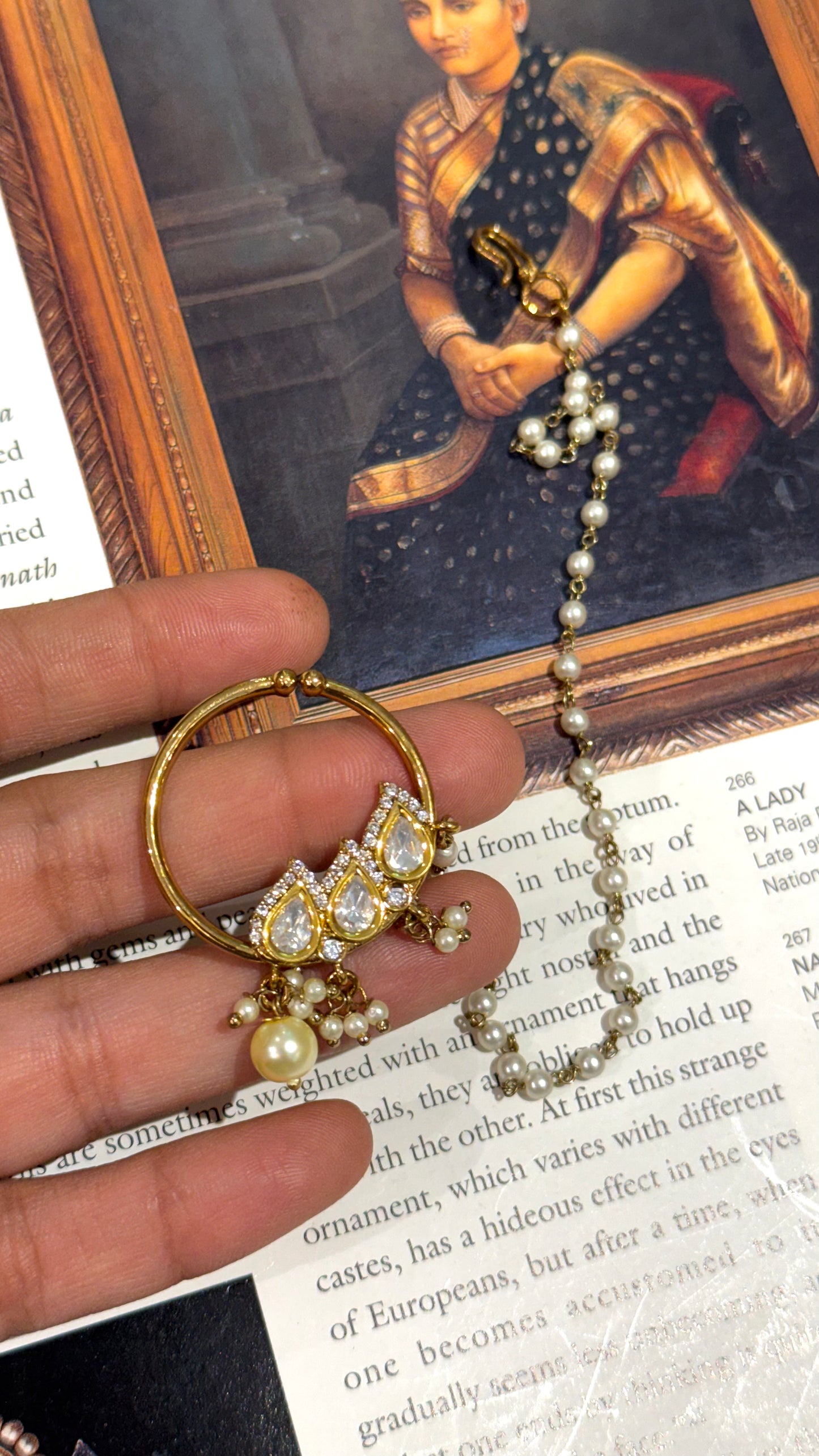 Drop shape polki victorian nath