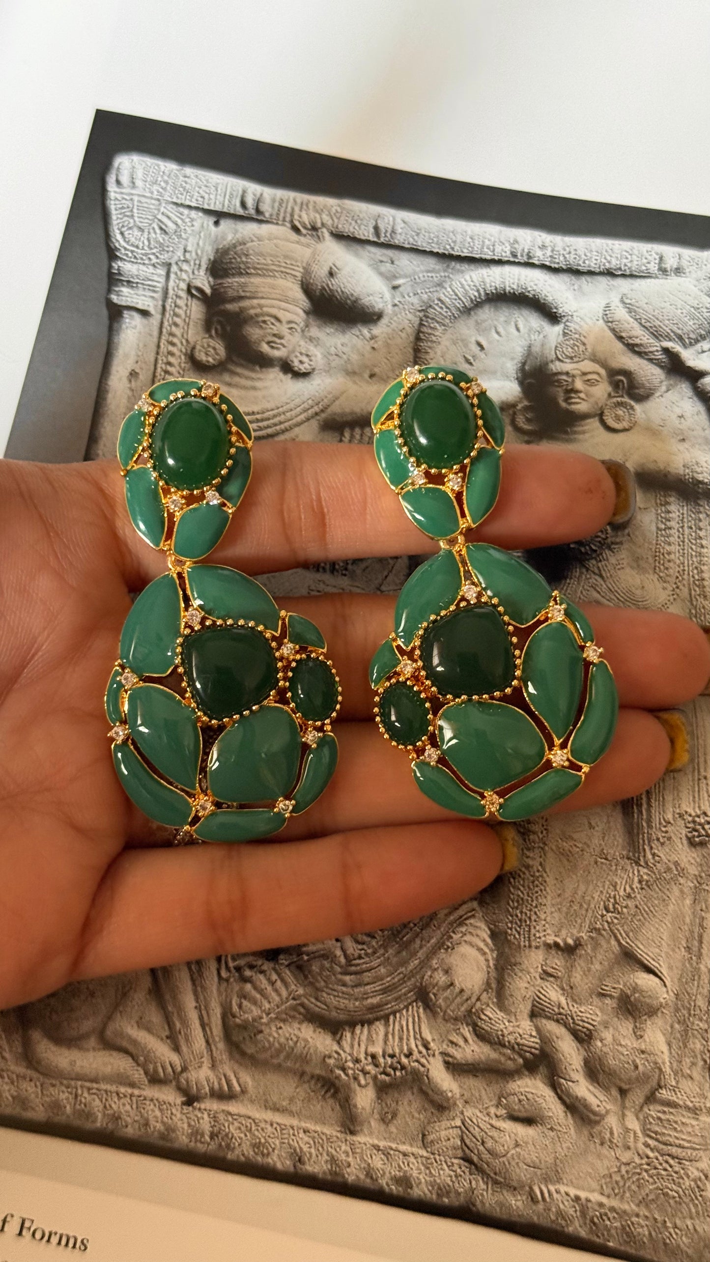 Emerald cocktail earrings