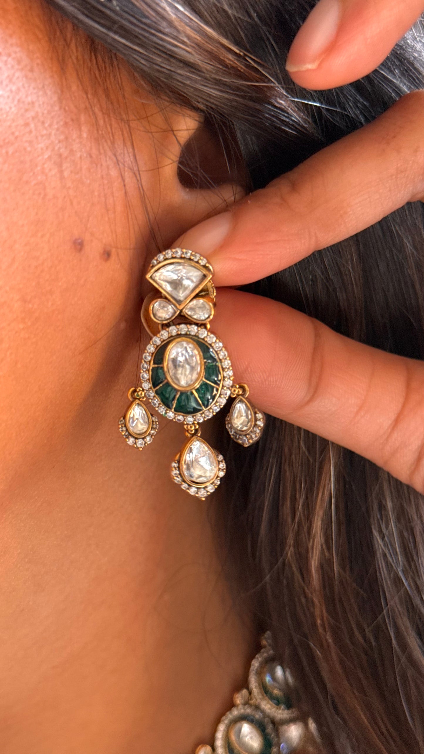 Emerald kat Dana real moissanite Necklace