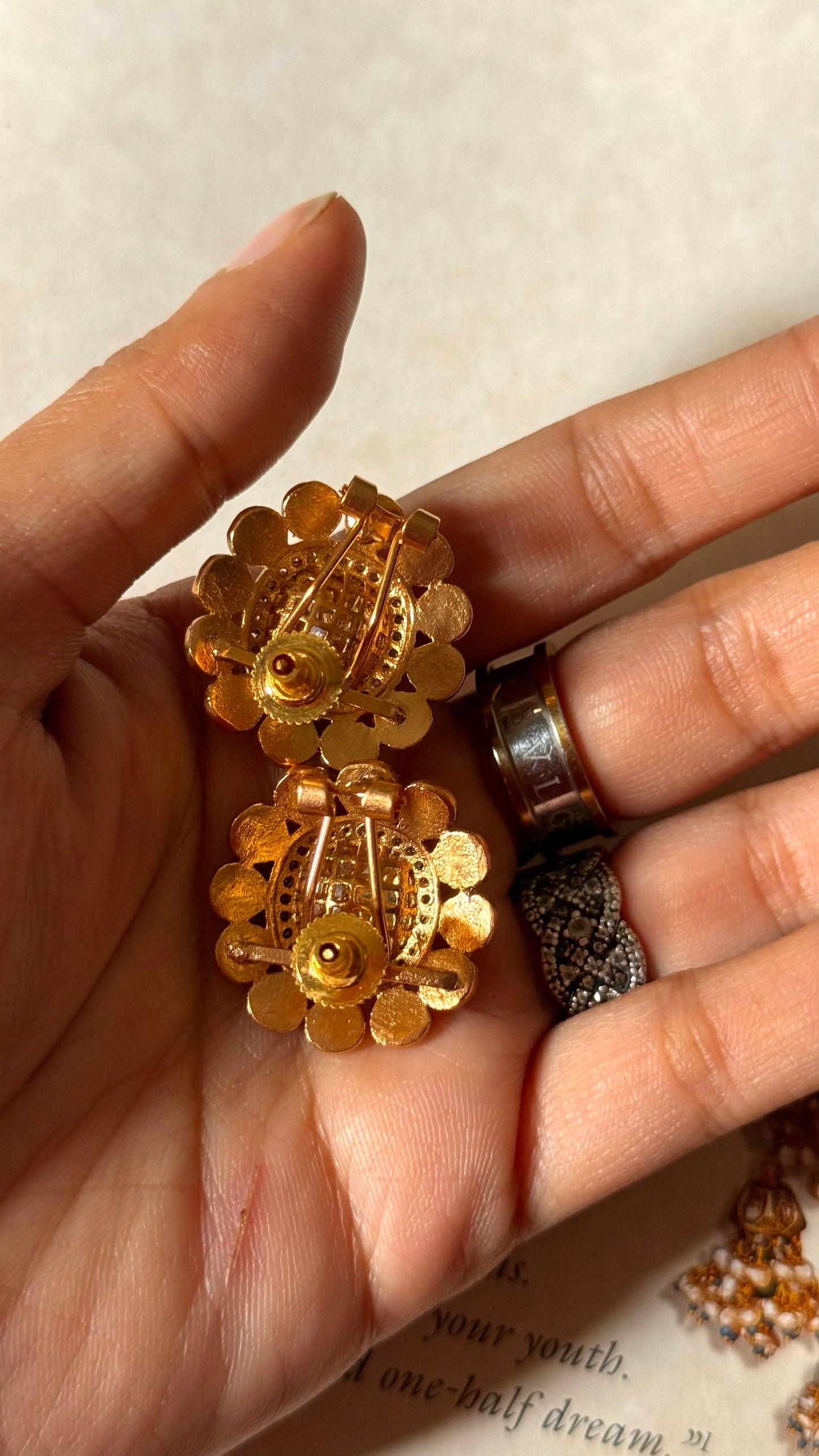 Square shaped polki studs