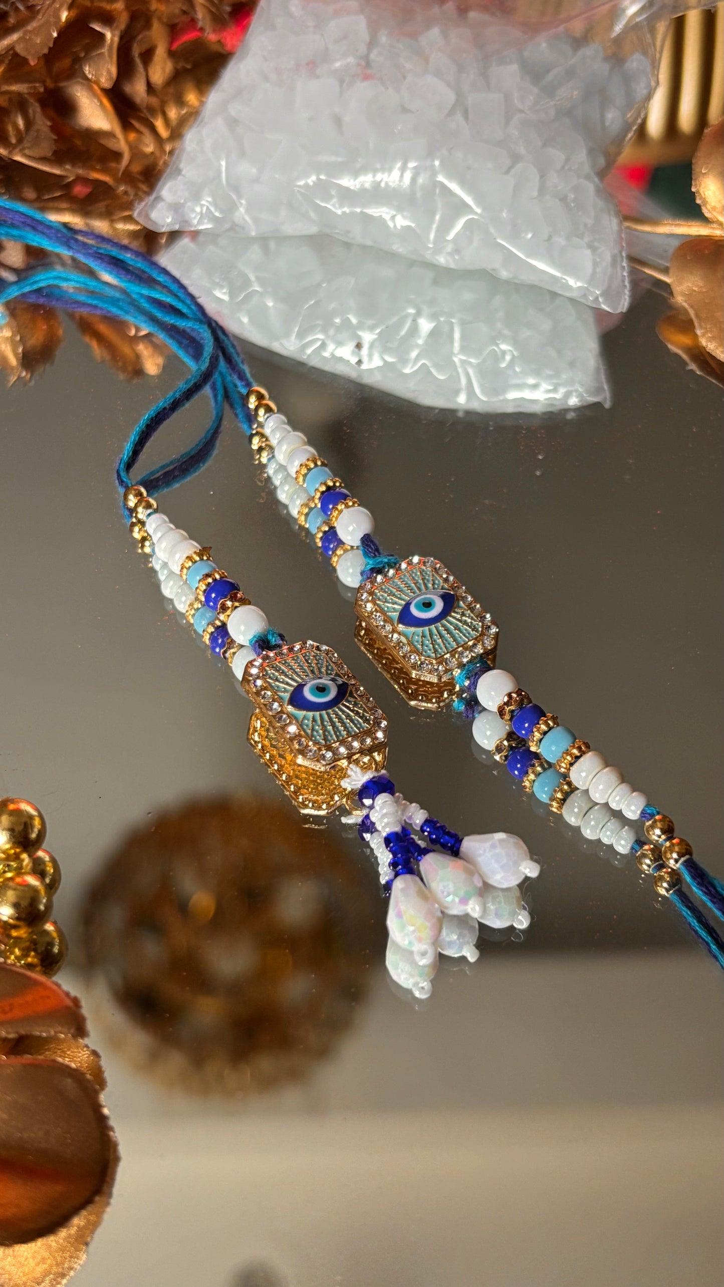 Evil eye couple rakhi ( shipping will be extra )