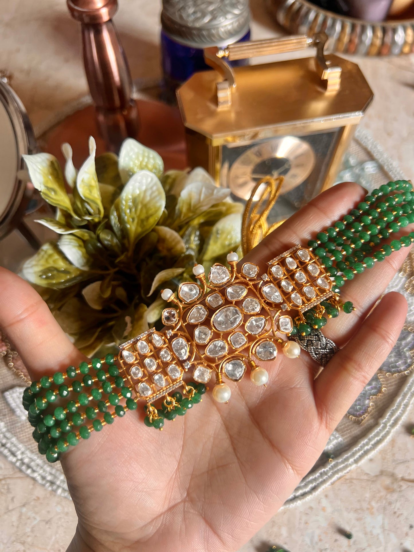 Moissanite Emerald choker