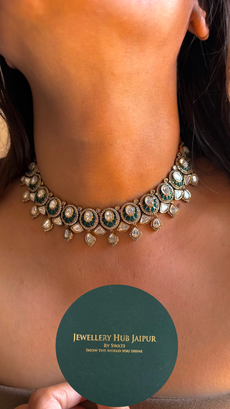 Emerald kat Dana real moissanite Necklace