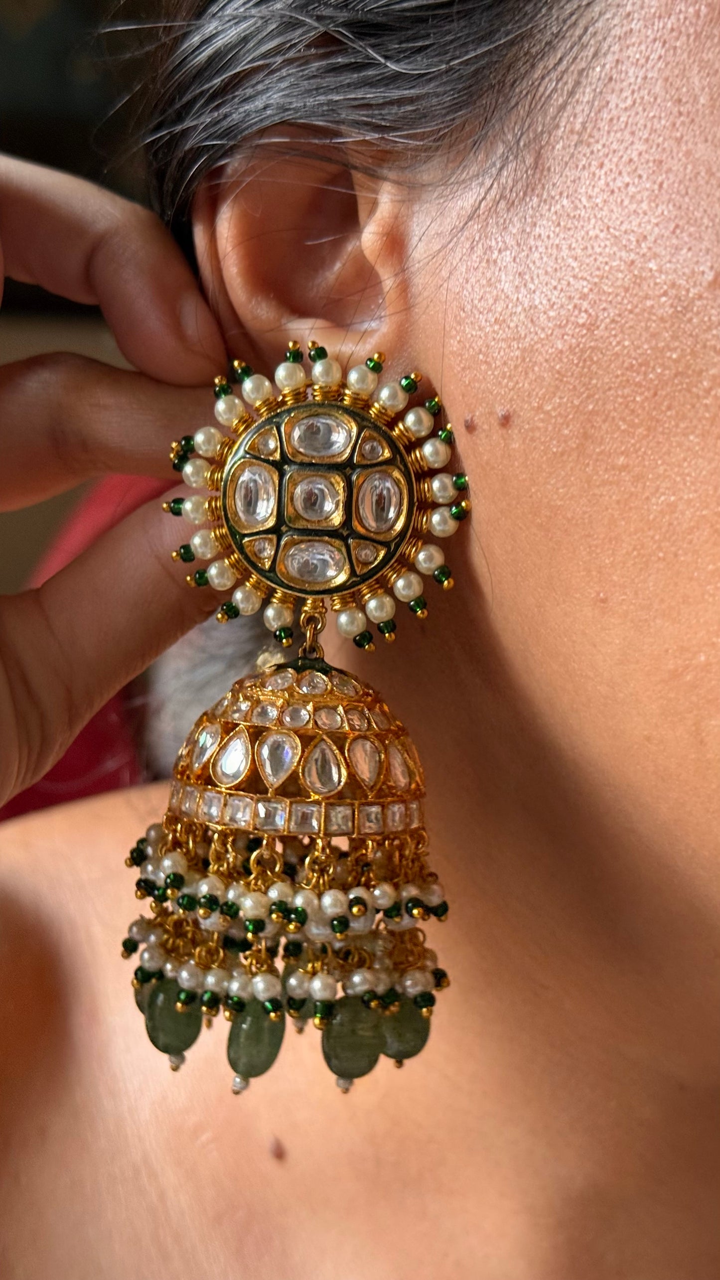Ranisa inspired paachi kundan handmade bridal Necklace ( made to order )