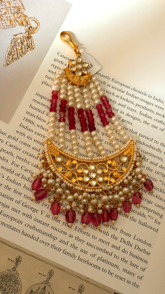 Paachi Heritage ruby & pearl passa