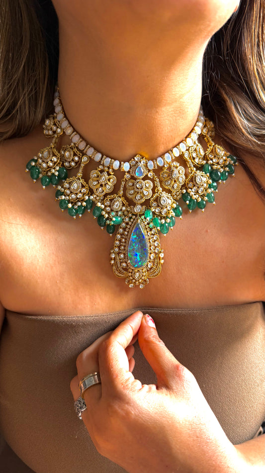 Opal & Emerald necklace set
