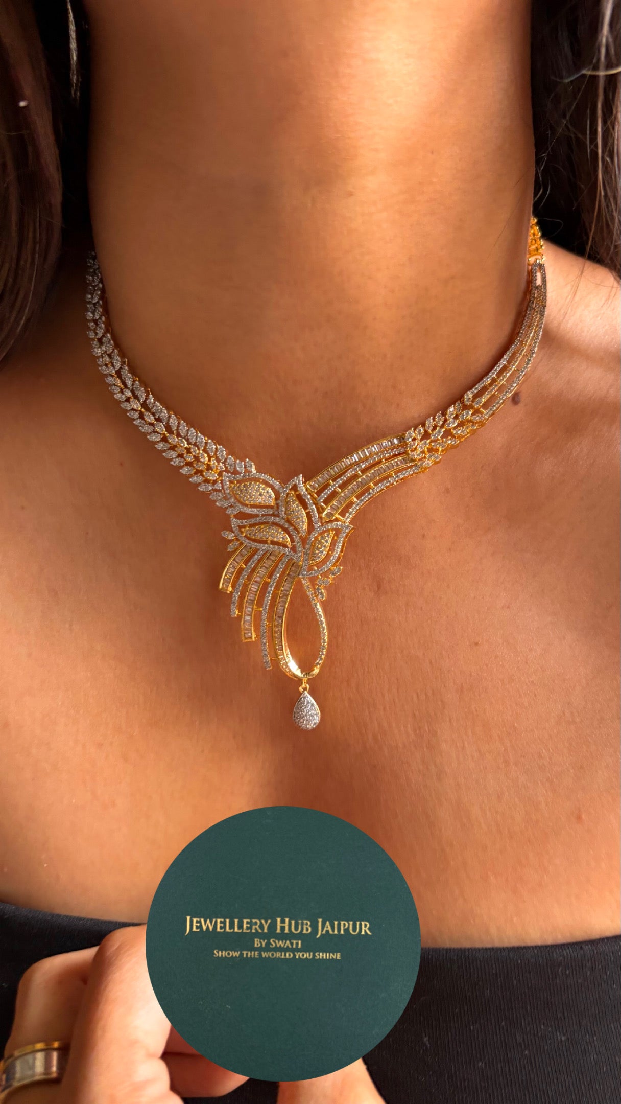Cz ziva spark Gj Necklace