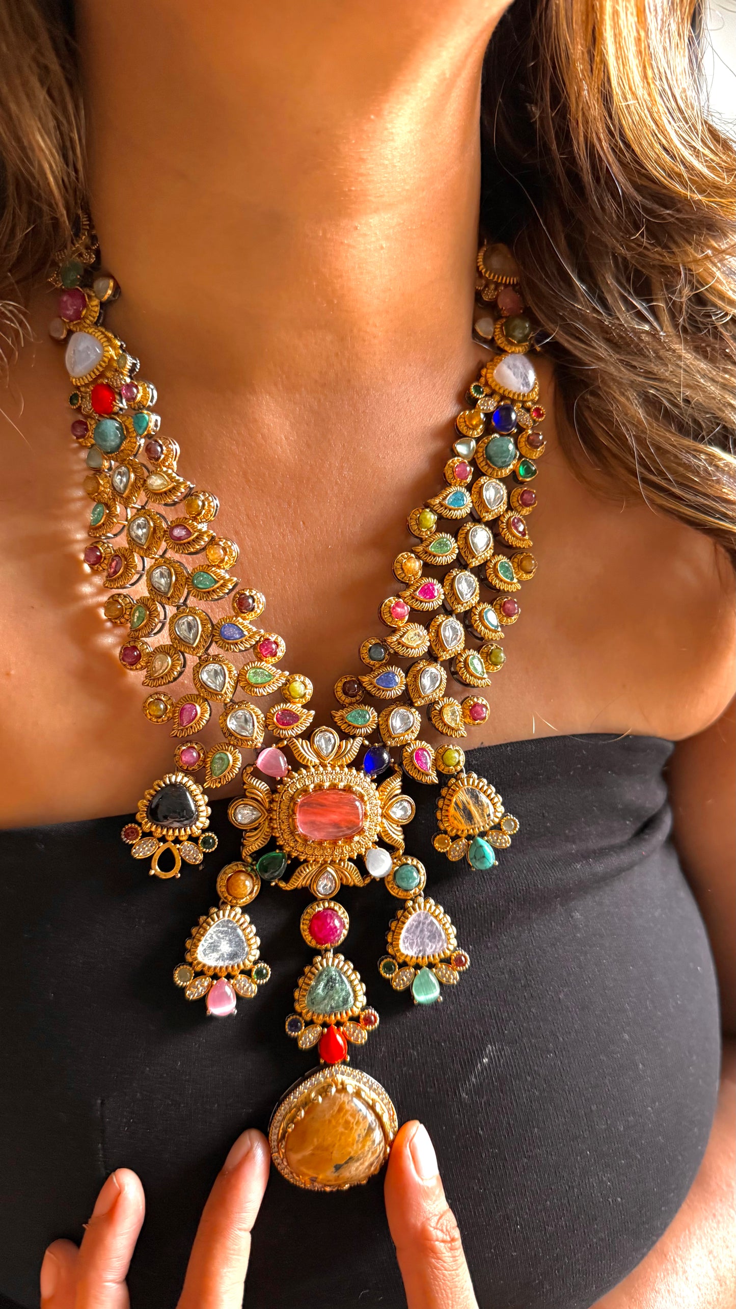 Sabya inspired Designer cocktail Necklace