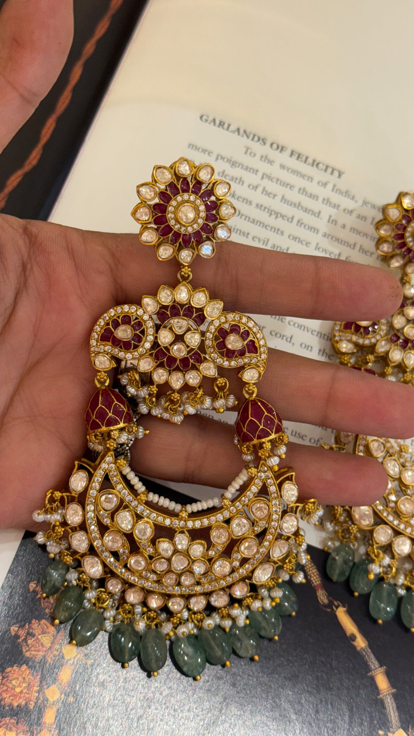 Ruby takkar work polki danglers
