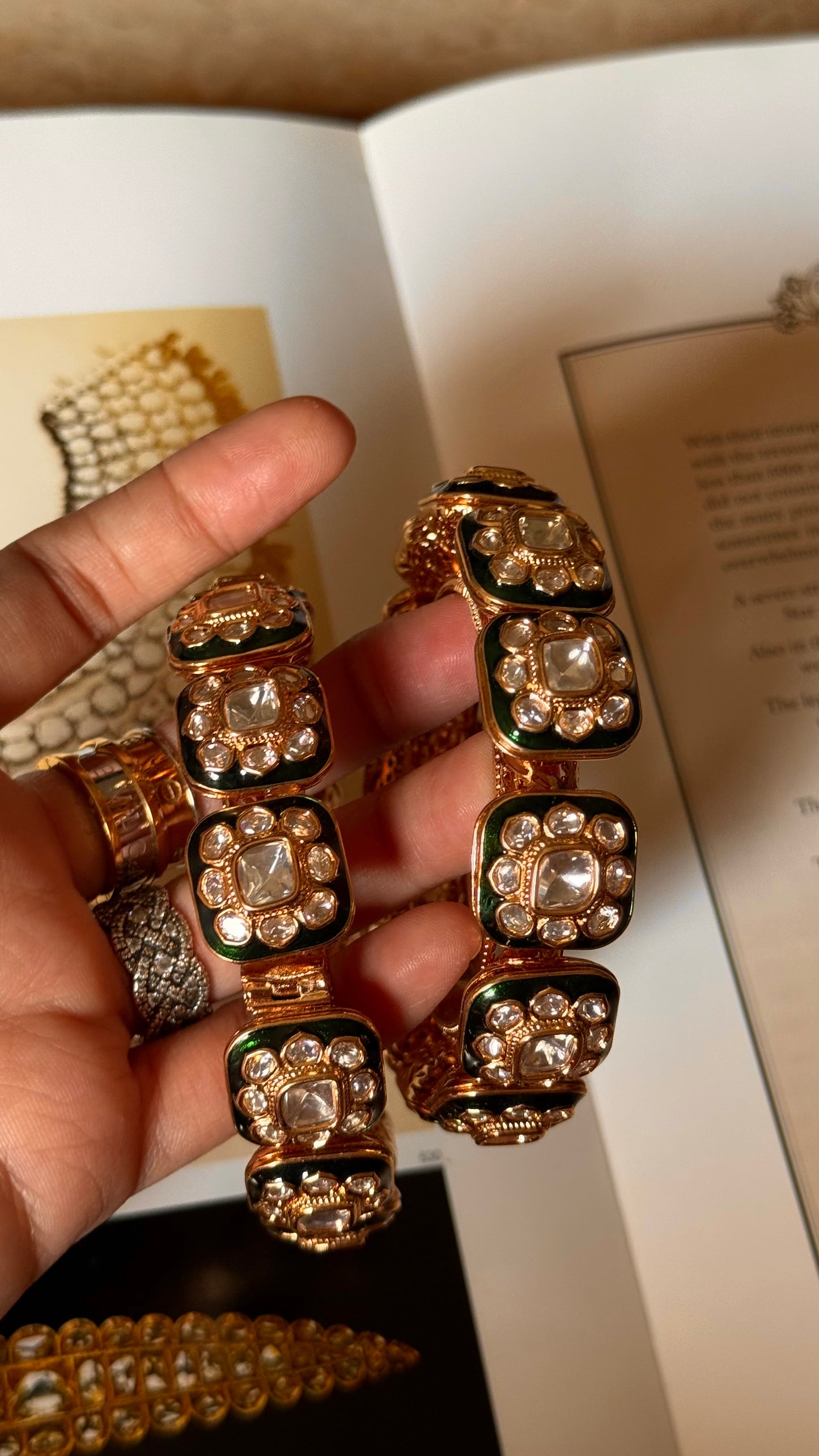 Emerald polki bangdi styles bangles