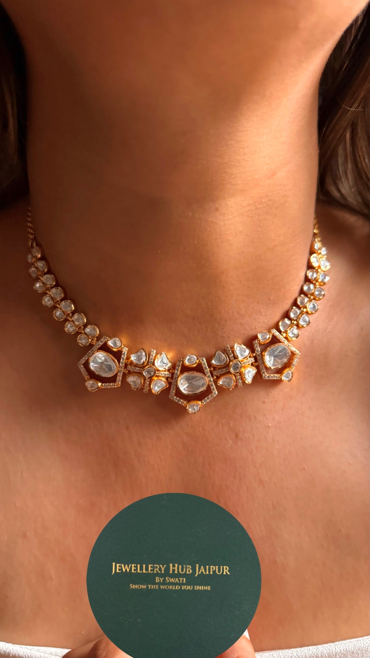 Uncut polki minimalist Necklace
