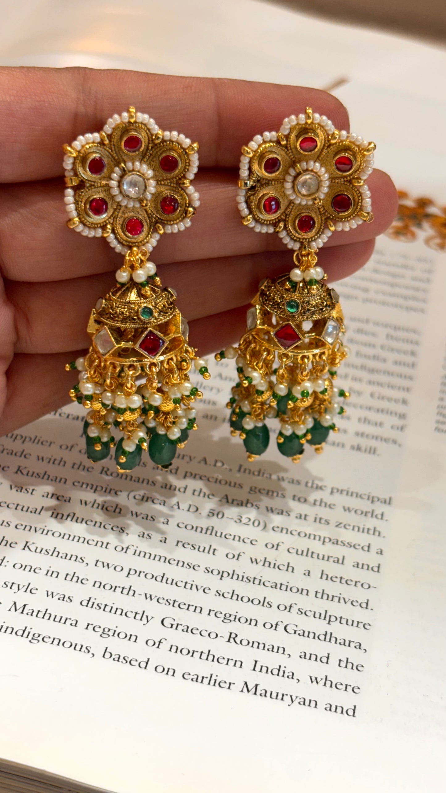 Floral heritage Rajwada jhumki