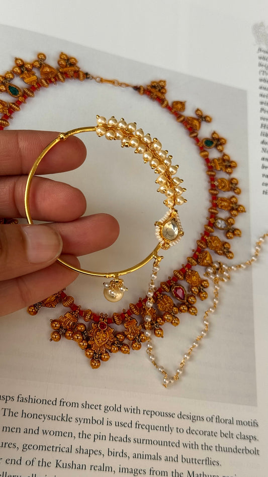 heritage pearl & gold Nath